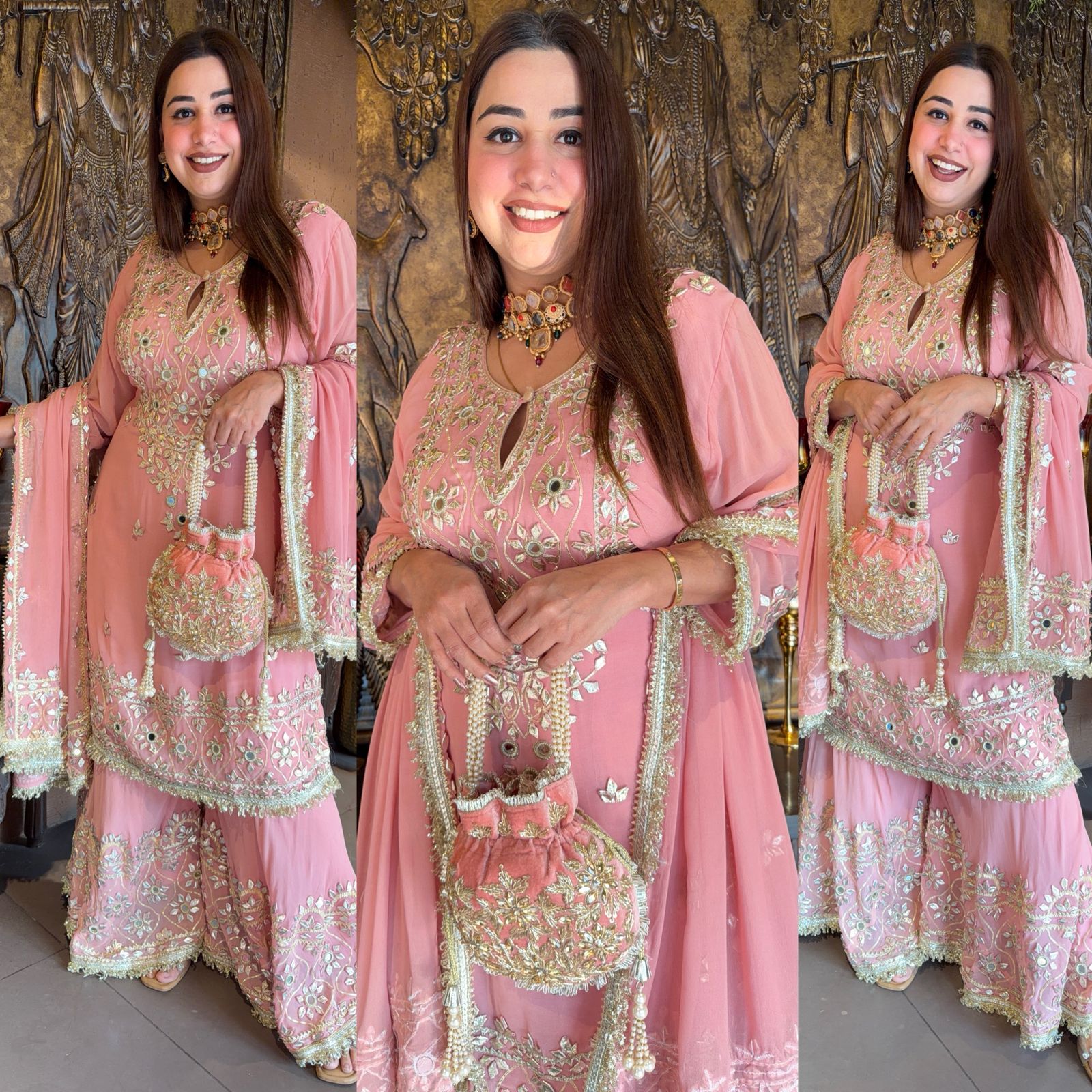 Embellished Georgette Sharara Set