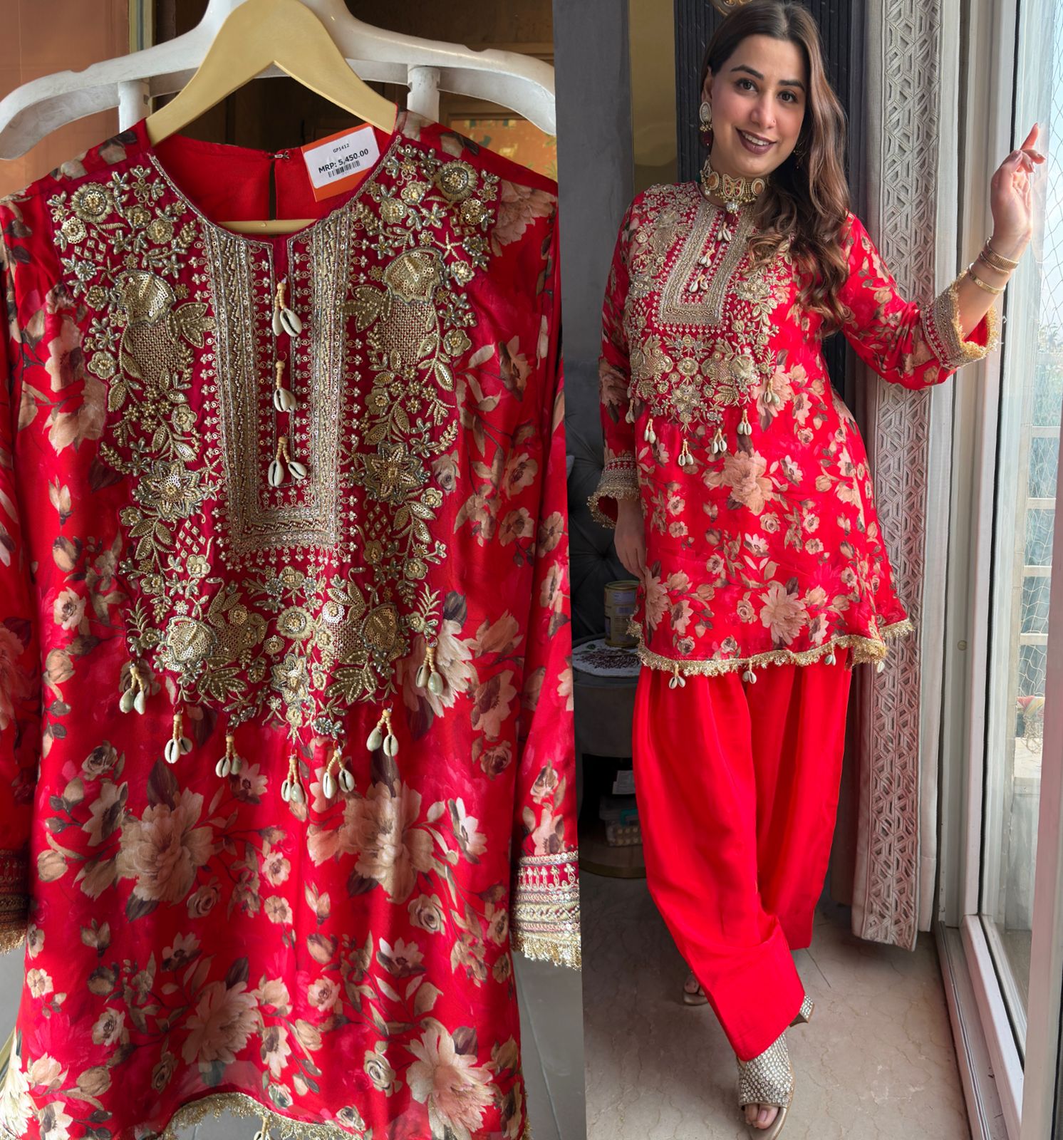 Traditional Indian with Farshi salwar