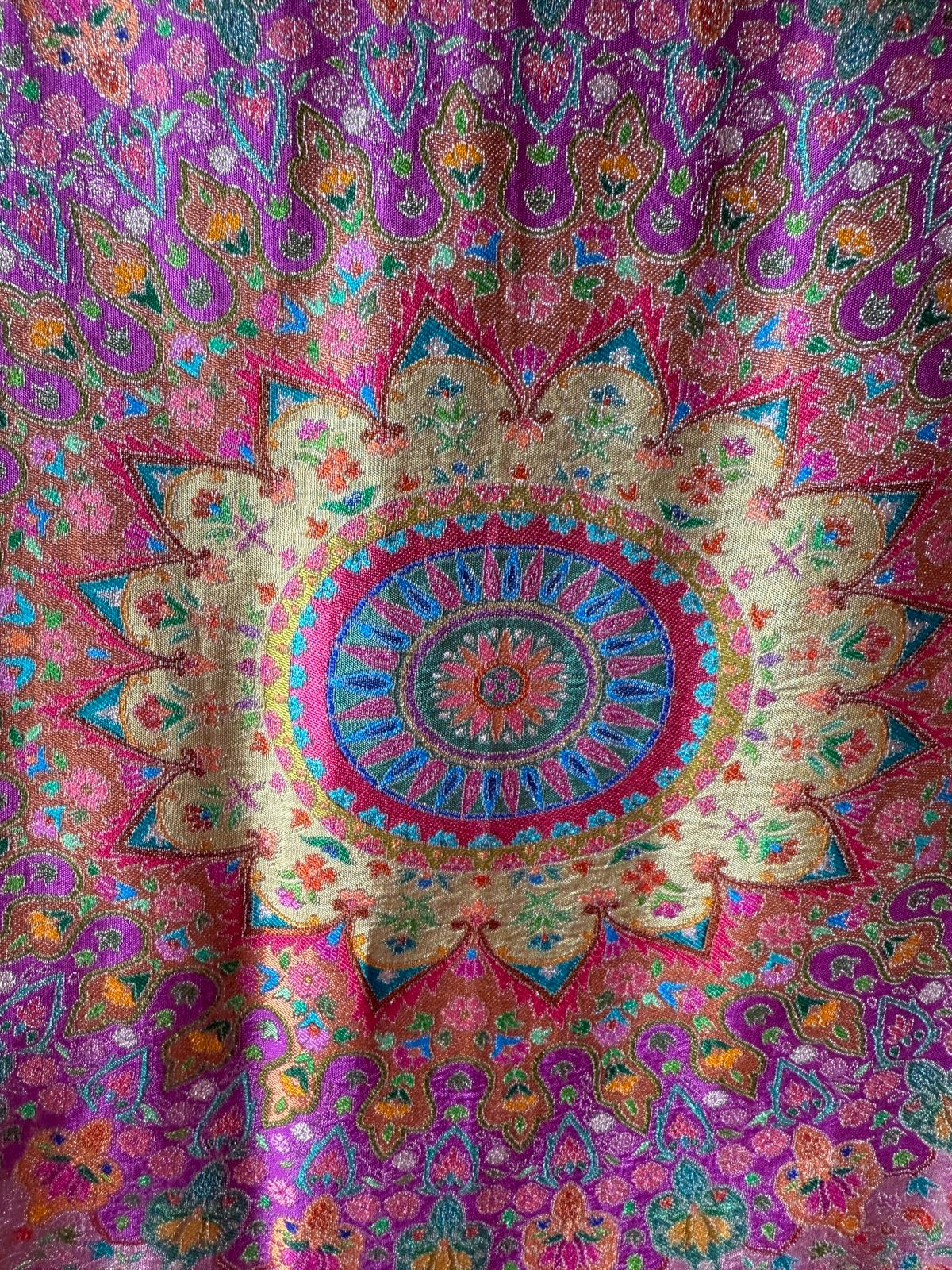 Royal Kashmiri Mirror-Work Unstitched Suit