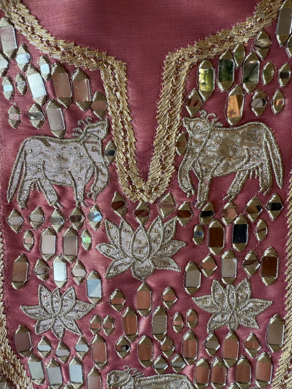 Royal Kashmiri Mirror-Work Unstitched Suit