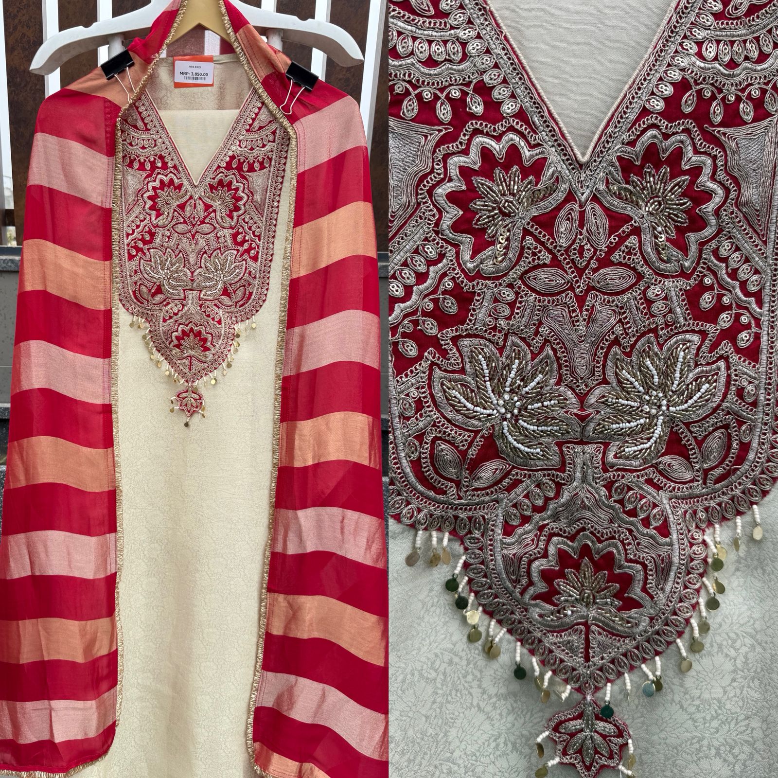 Soft champagne–gold kurta
