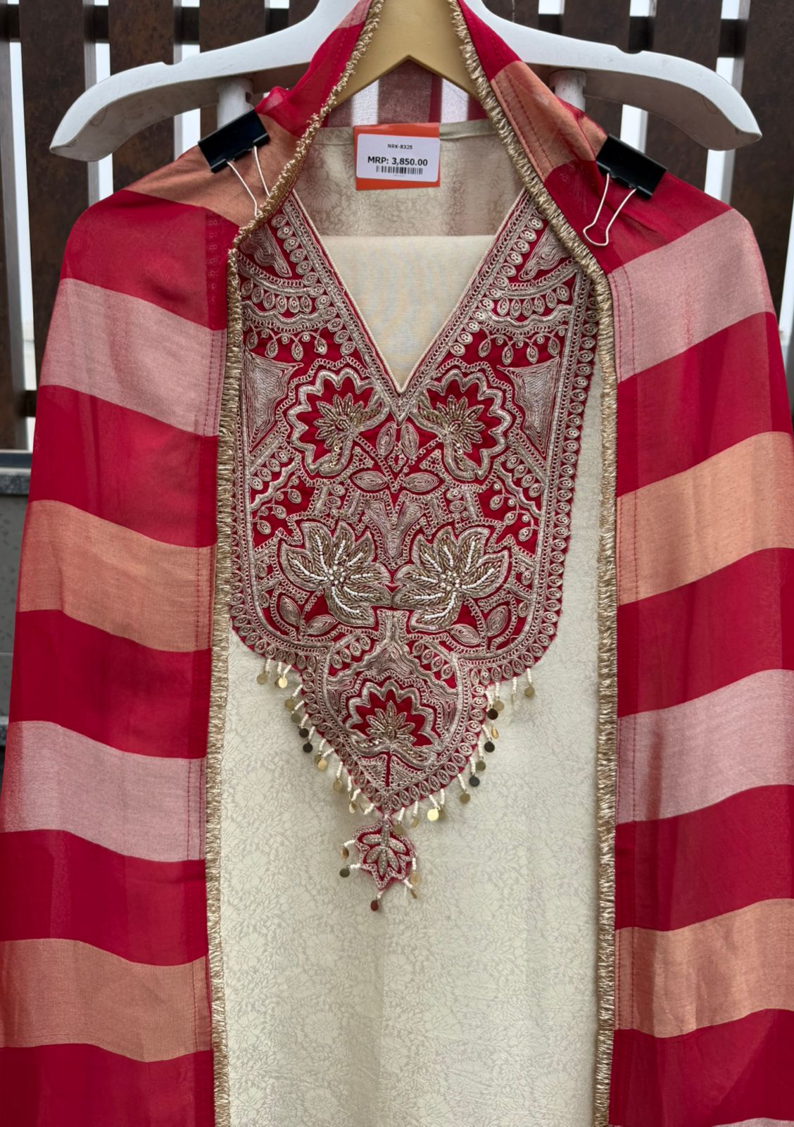 Soft champagne–gold kurta
