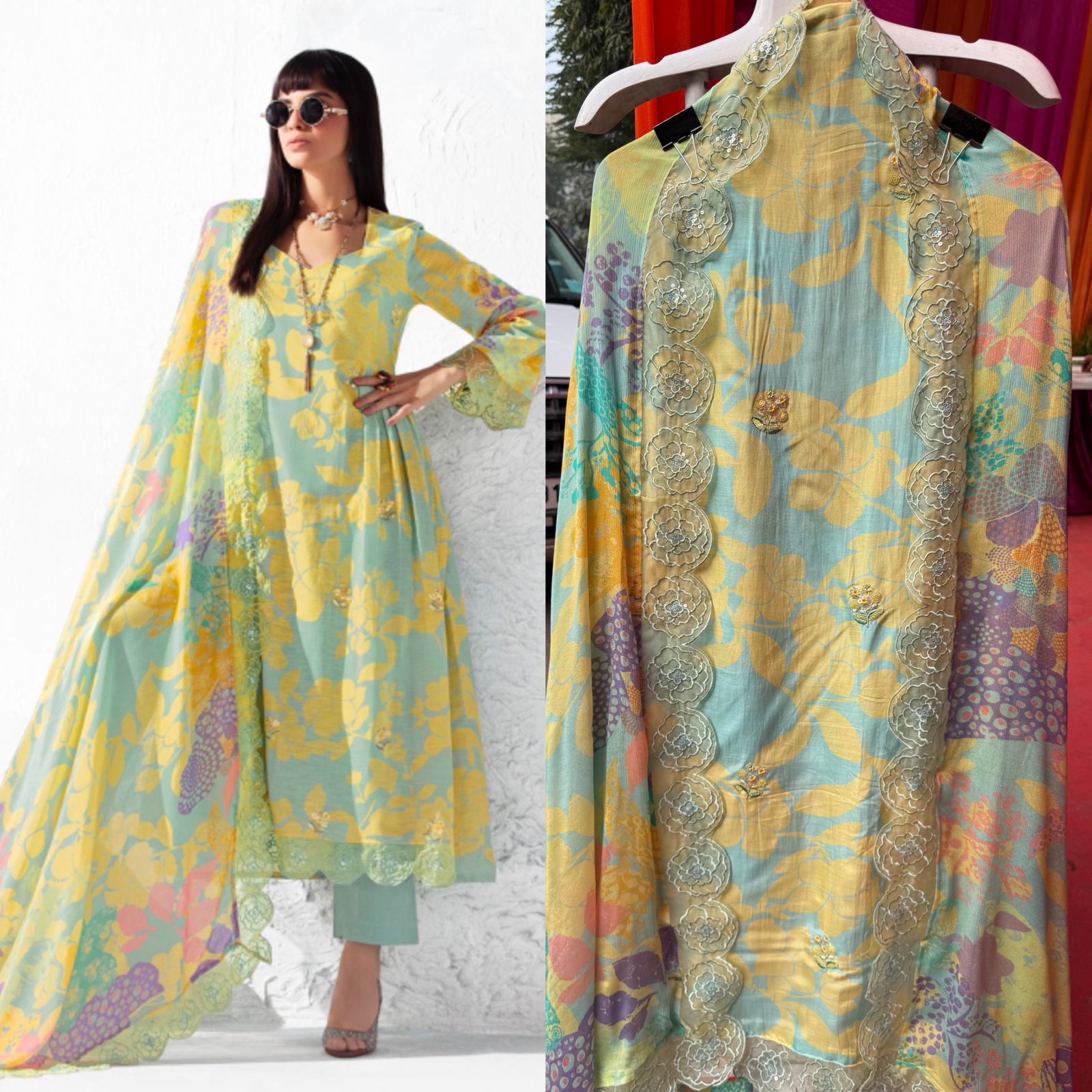 Pure Muslin Unstitched Suit