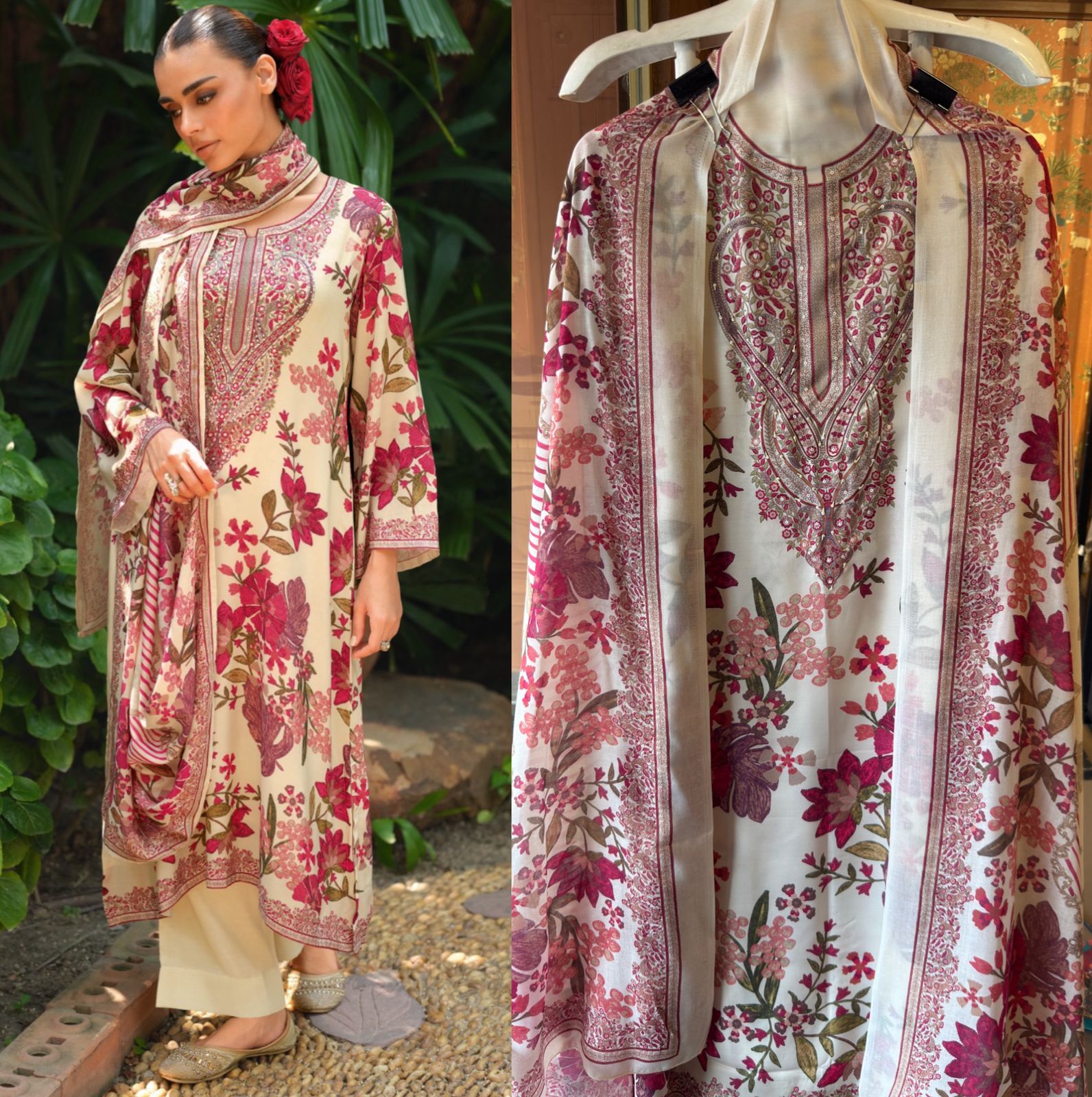 Modal satin digital printed shirt