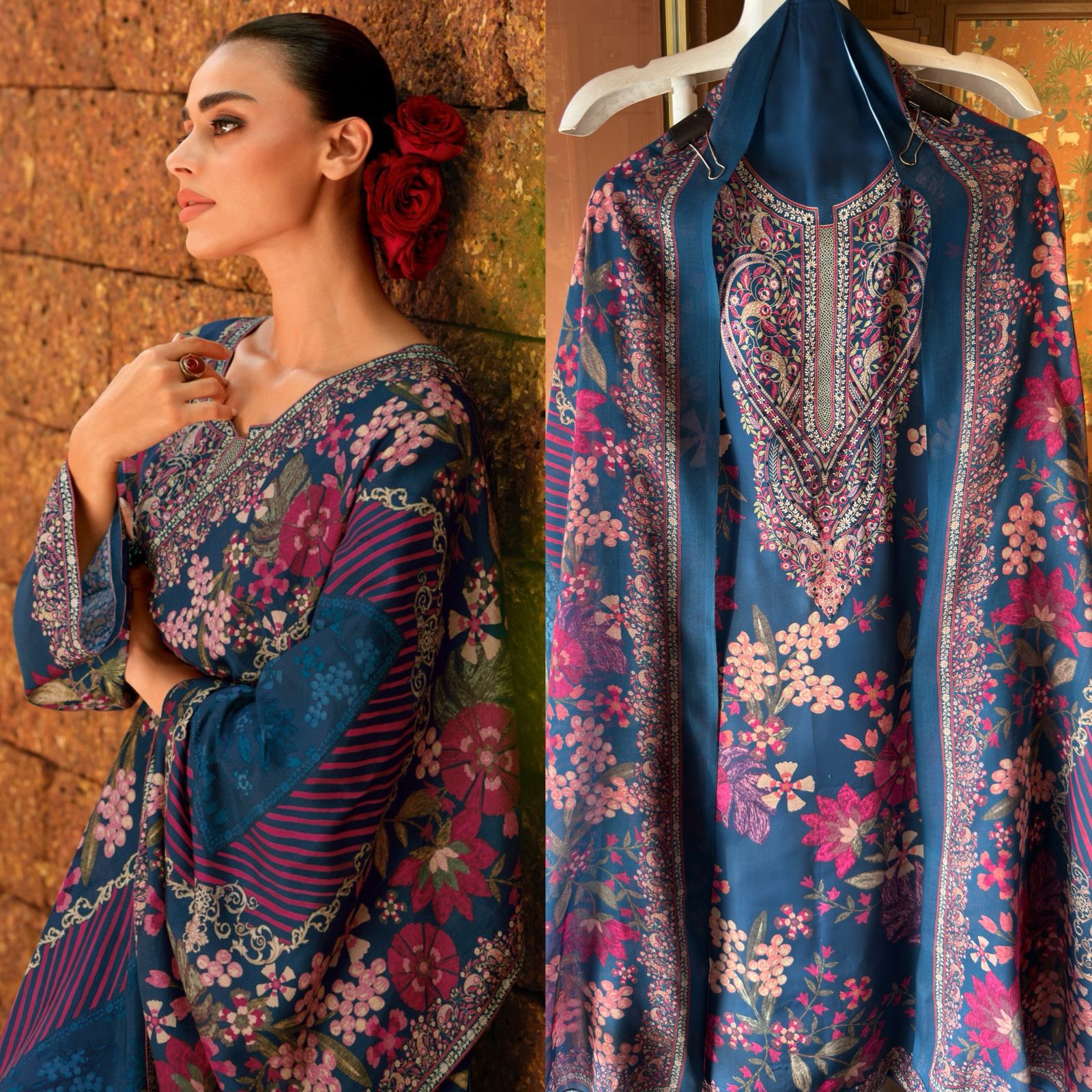 Modal satin digital printed shirt