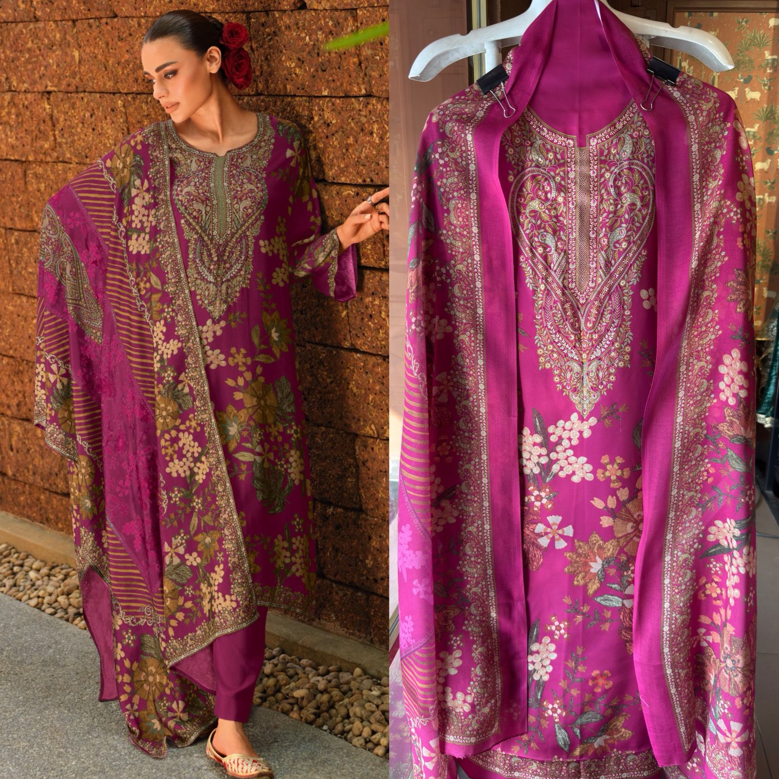 Modal satin digital printed shirt