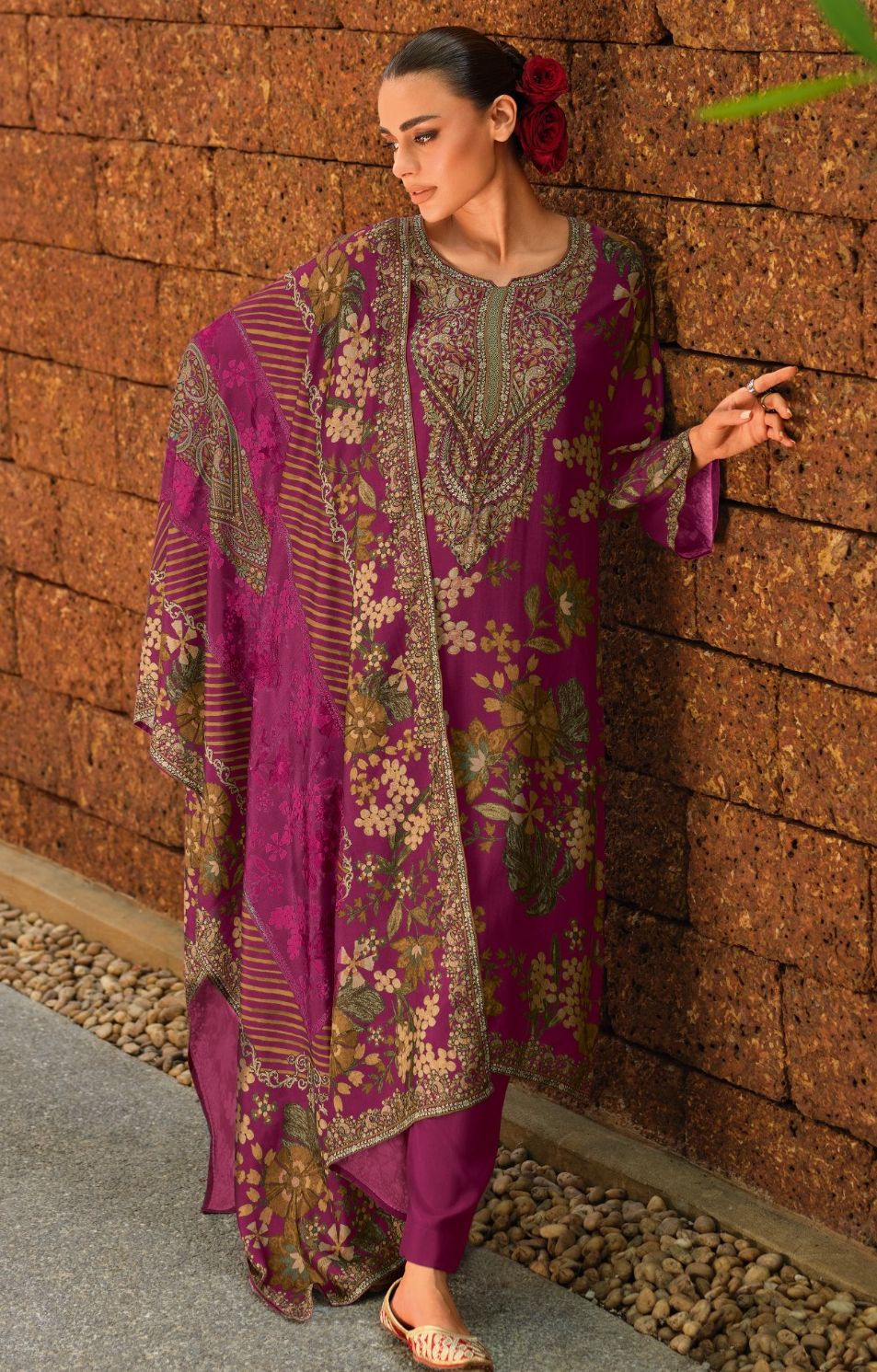 Modal satin digital printed shirt