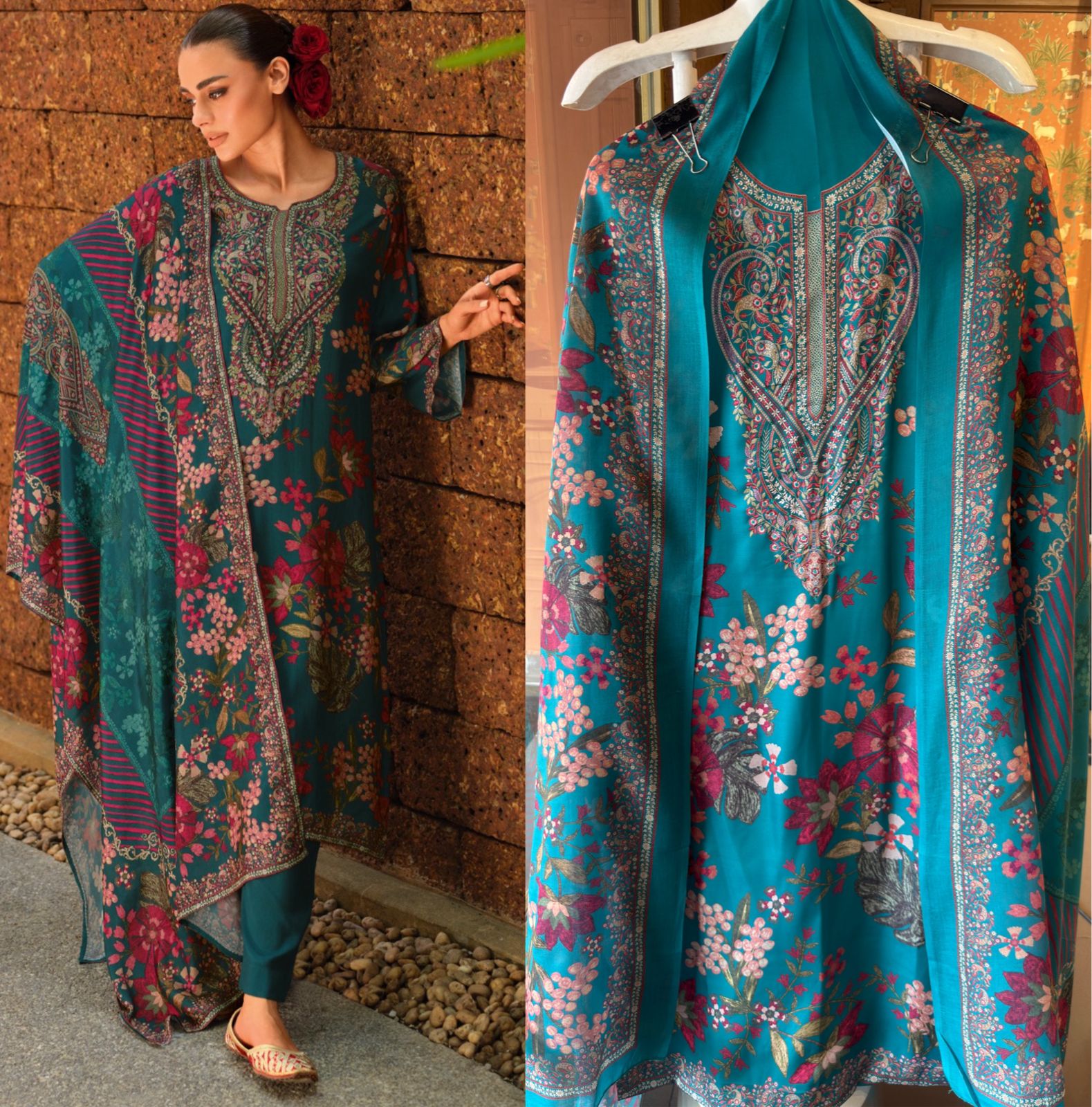 Modal satin digital printed shirt