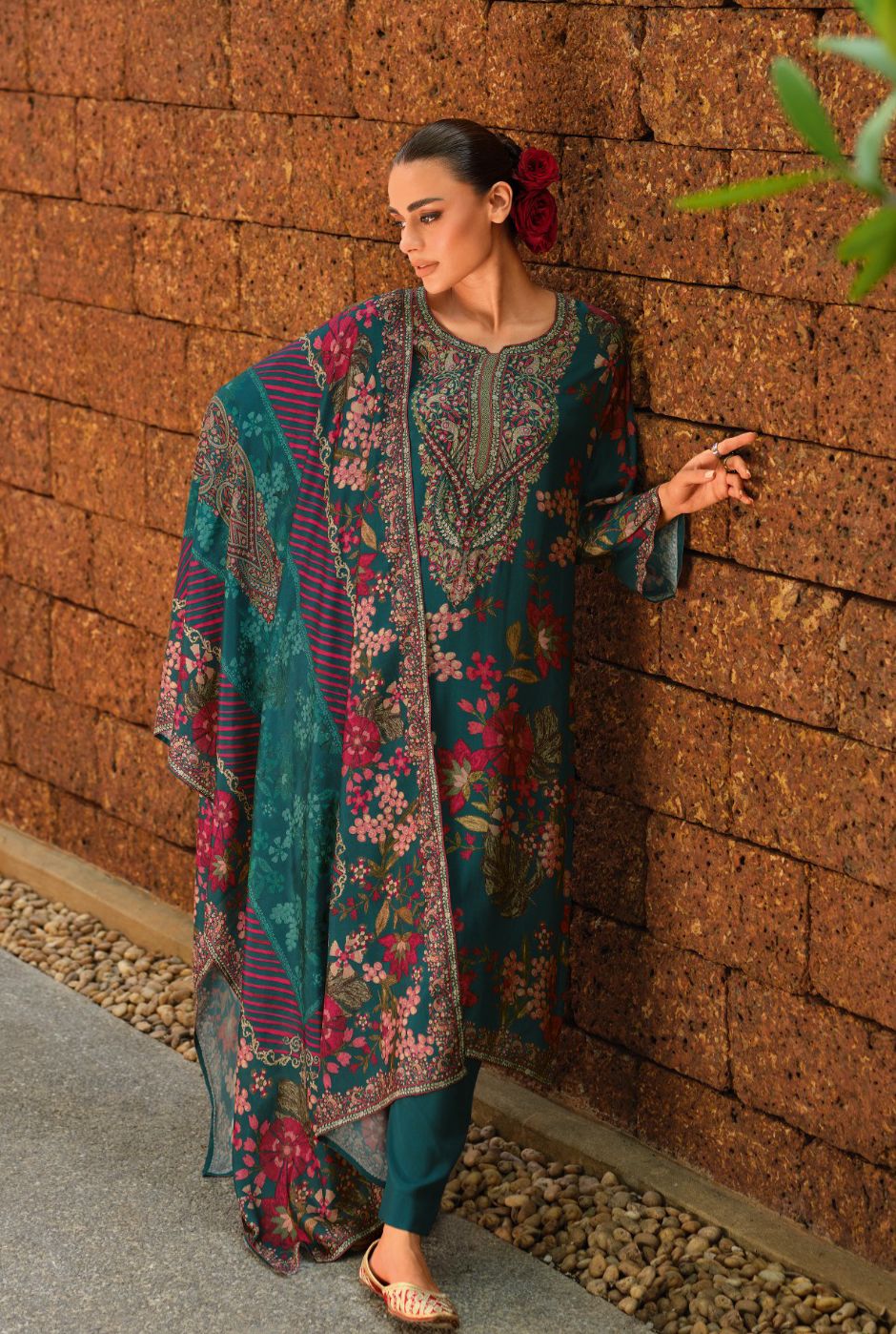 Modal satin digital printed shirt