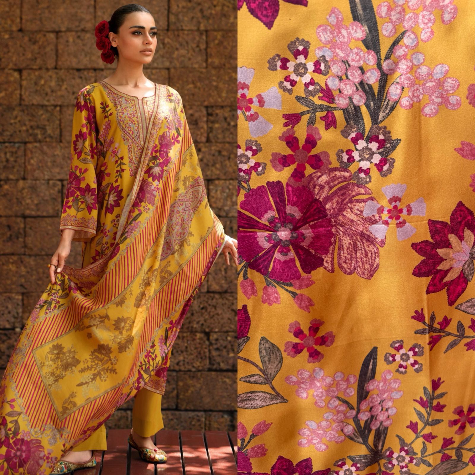 Modal satin digital printed shirt