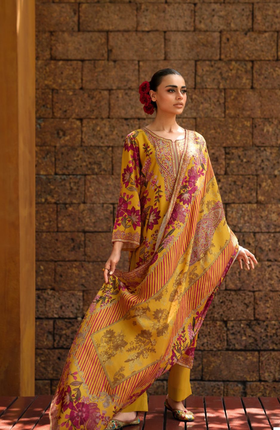 Modal satin digital printed shirt