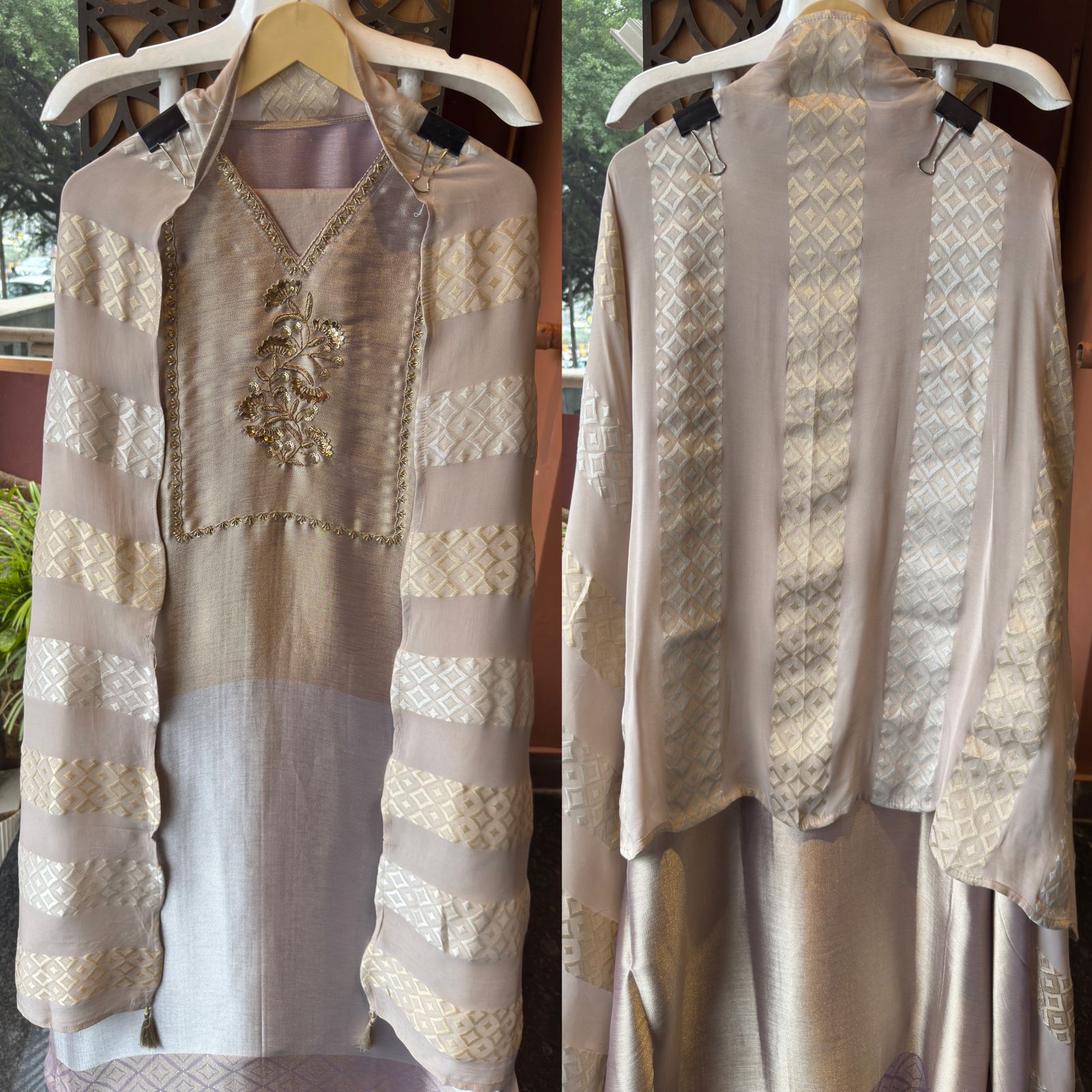 Elegant pastel soft metallic sheen