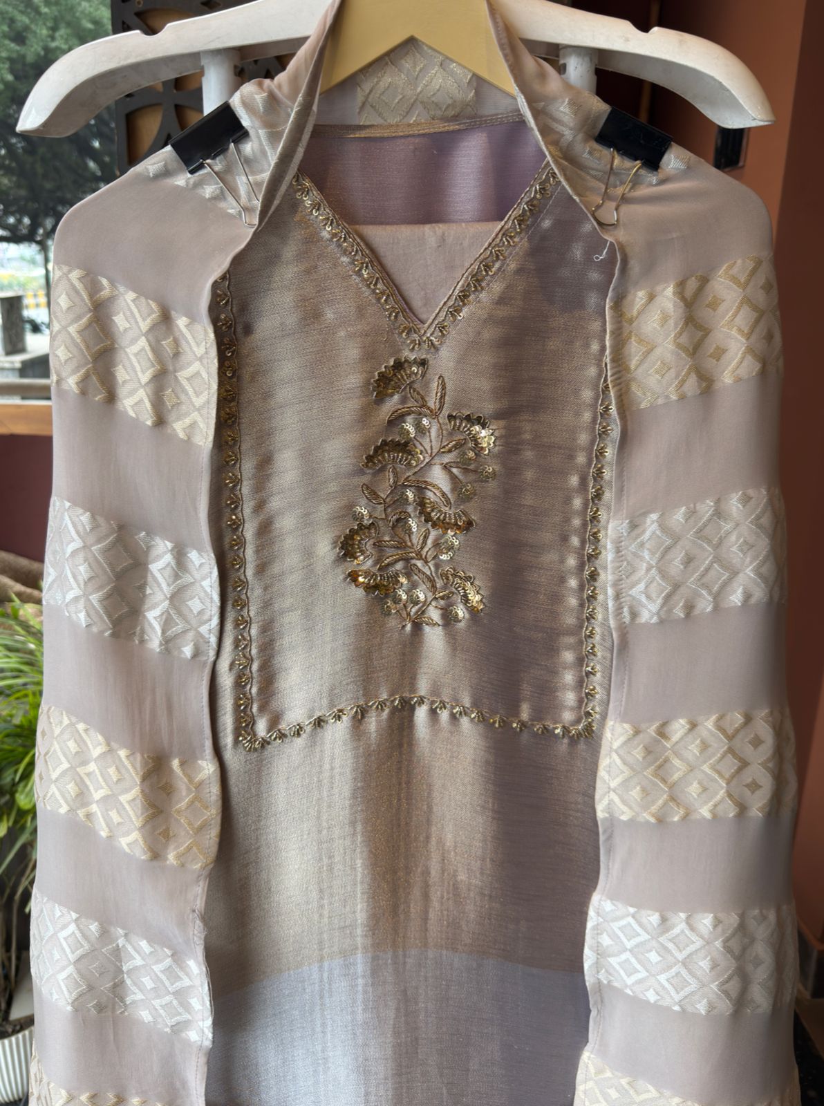 Elegant pastel soft metallic sheen