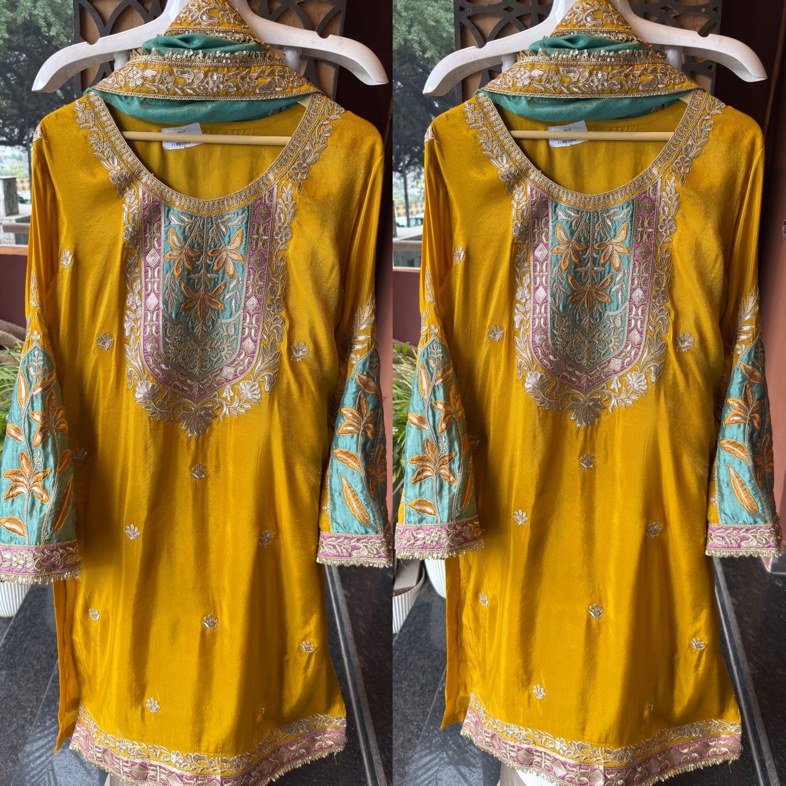 Traditional embroidered kurta set