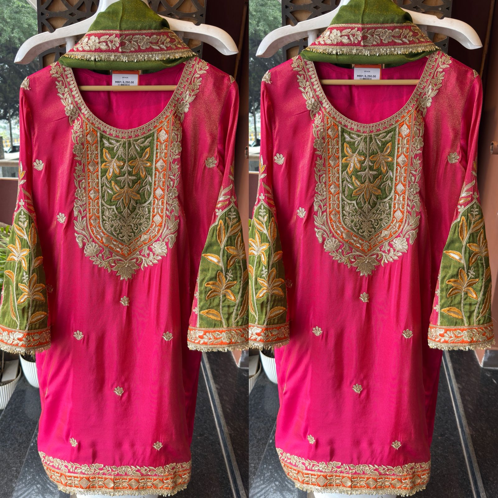 Traditional embroidered kurta set