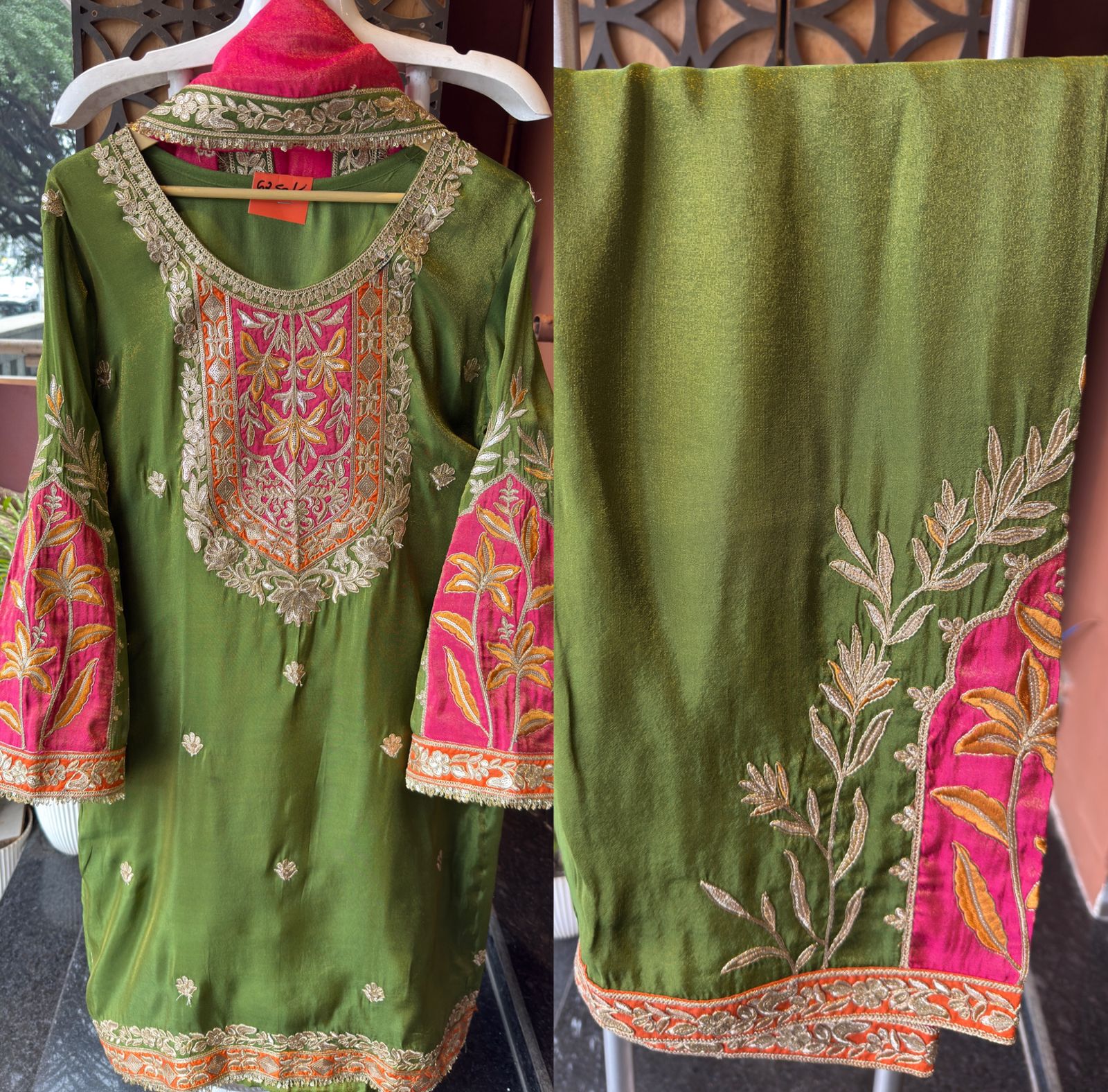Traditional embroidered kurta set