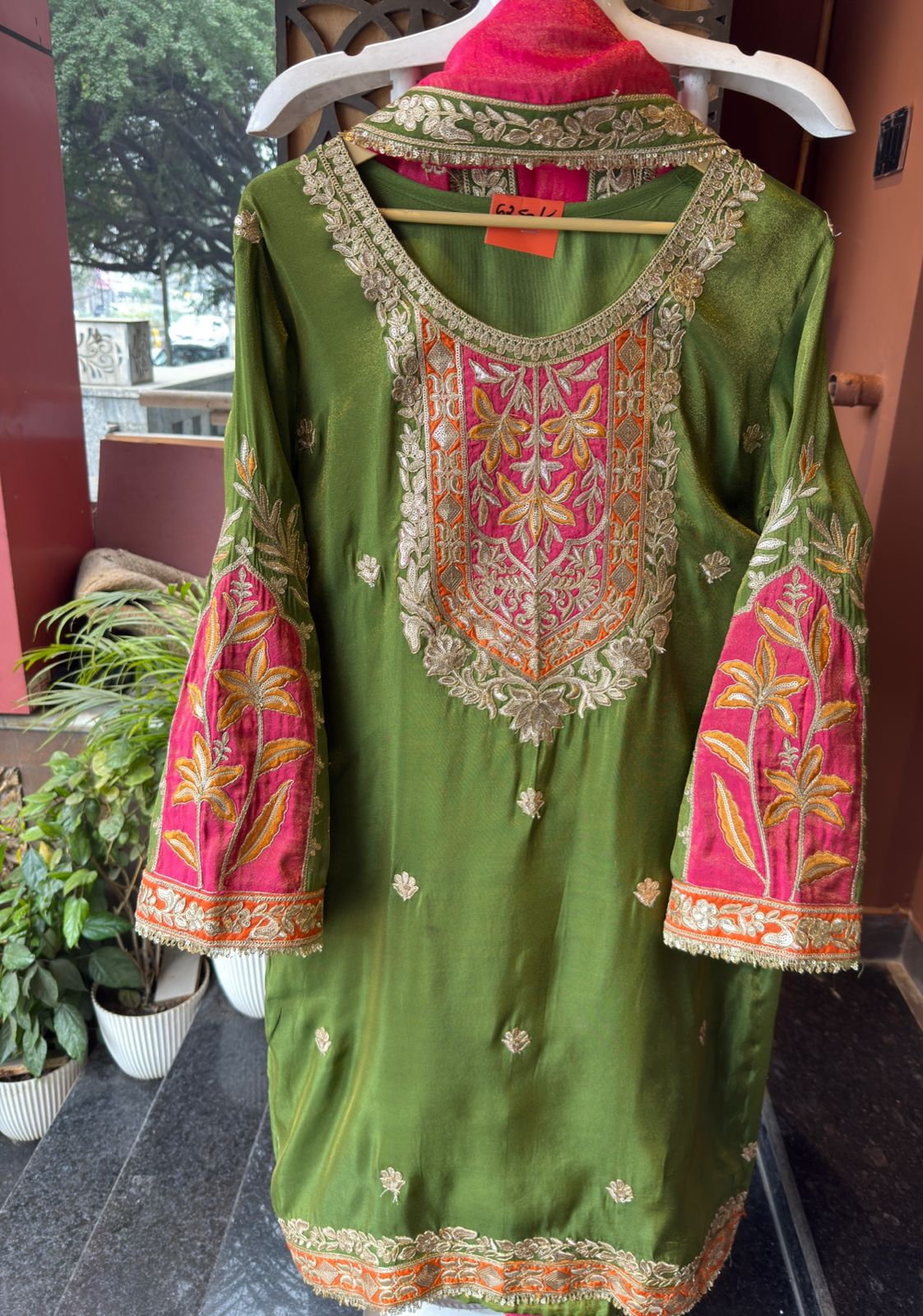 Traditional embroidered kurta set