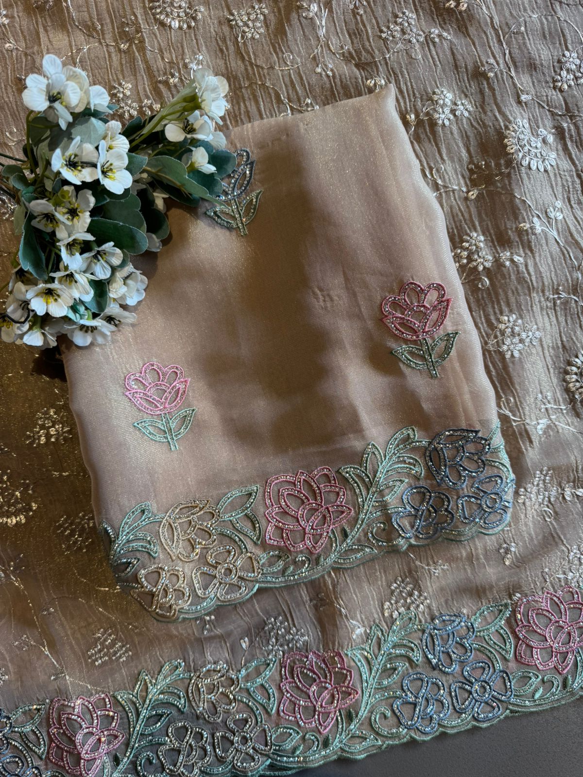 Crinkled Crushed tissue unstiched tissue