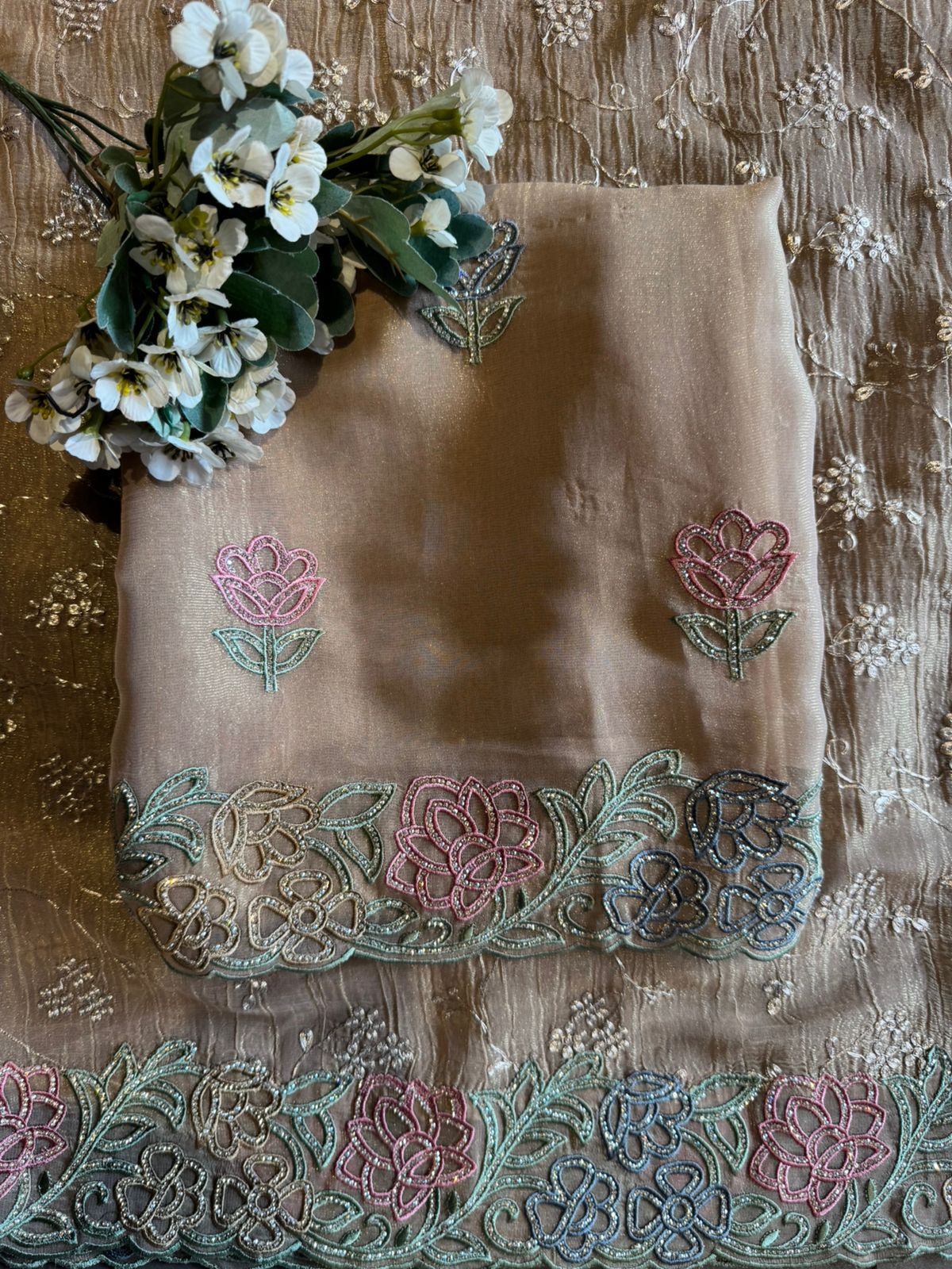 Crinkled Crushed tissue unstiched tissue