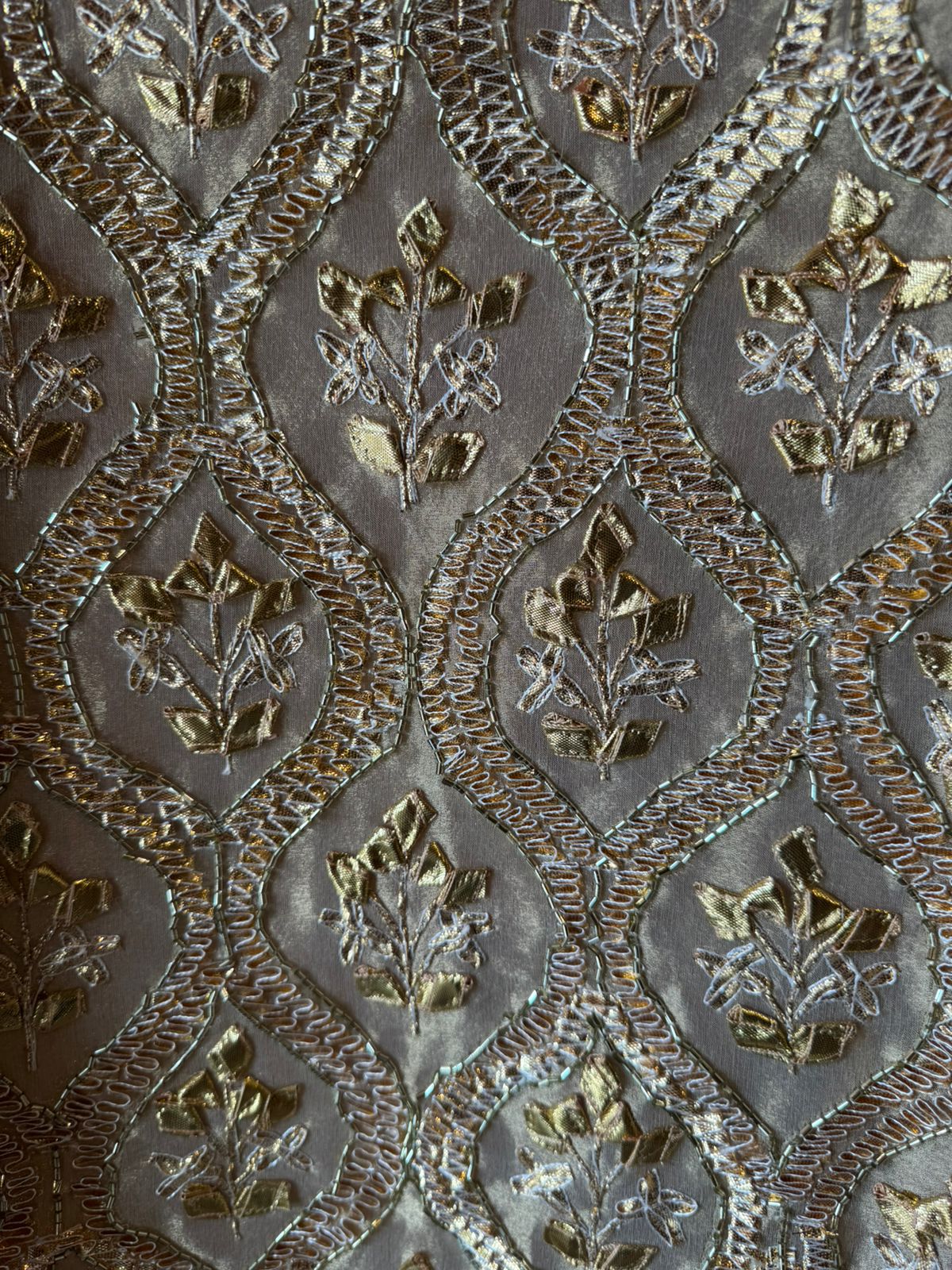 Champagne gold tissue Unstitched Suit