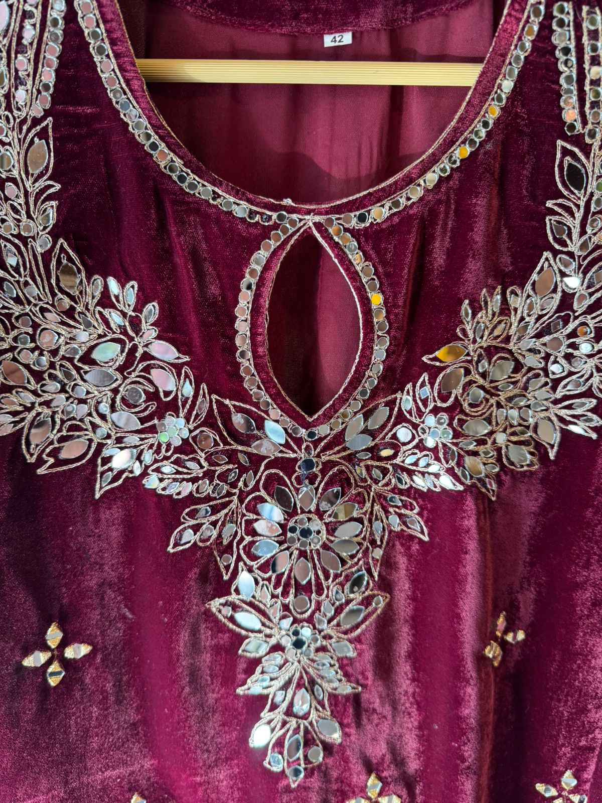 Plain velvet long dress