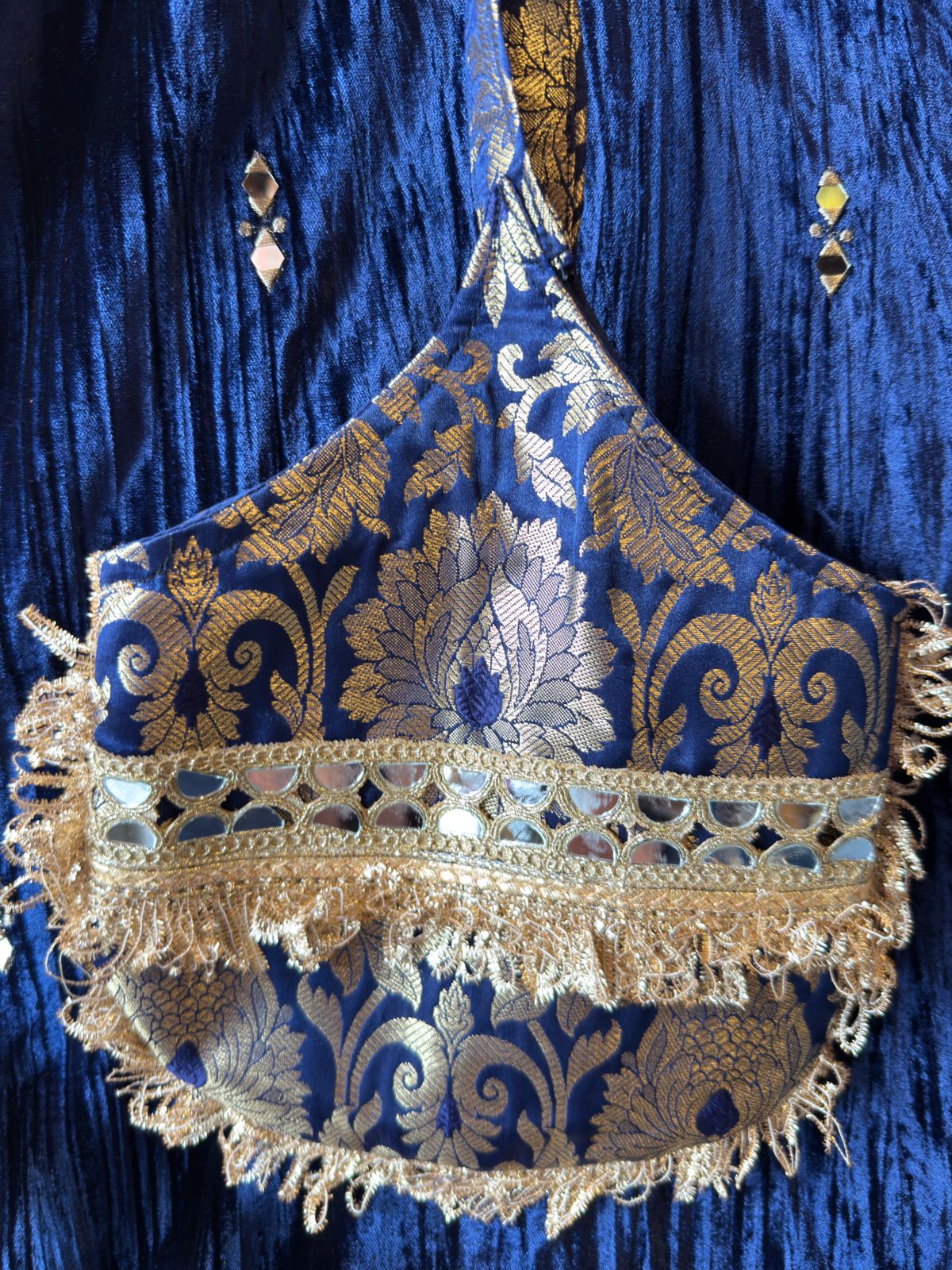 Crushed velvet long Kurta