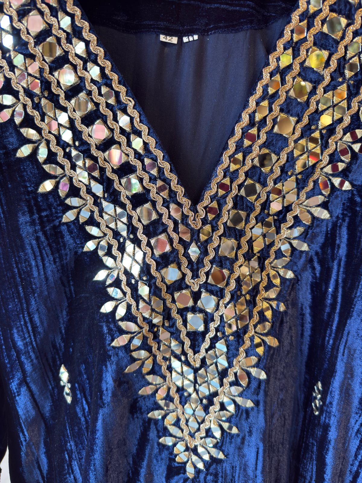 Crushed velvet long Kurta