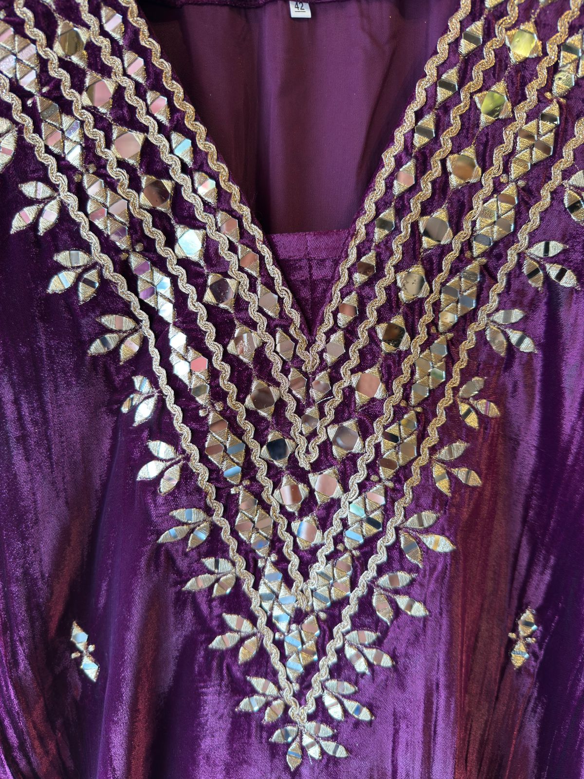 Crushed velvet long Kurta