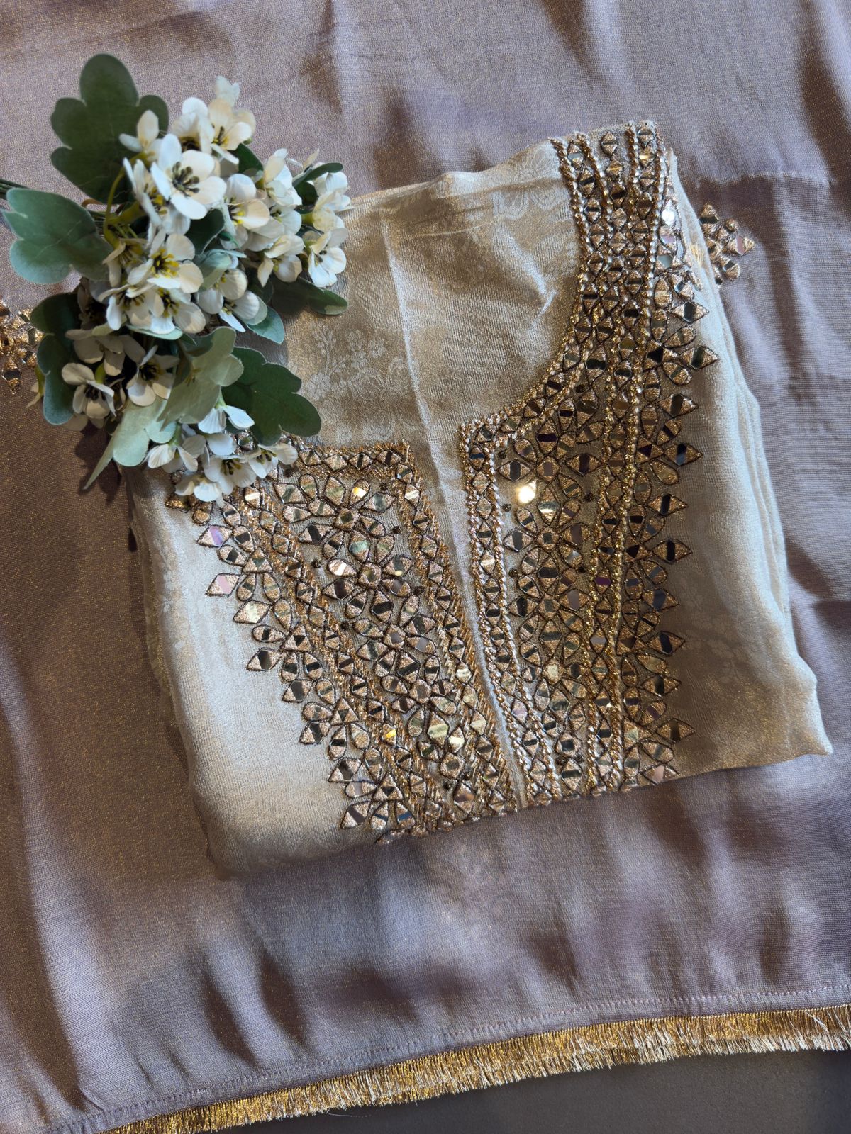 Elegant Tissue Jacquard Unstitched Suit