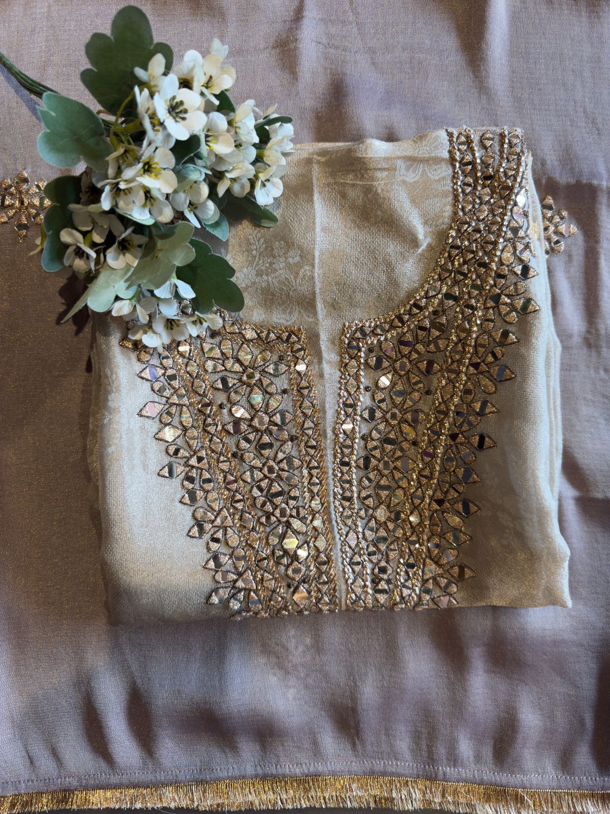 Elegant Tissue Jacquard Unstitched Suit