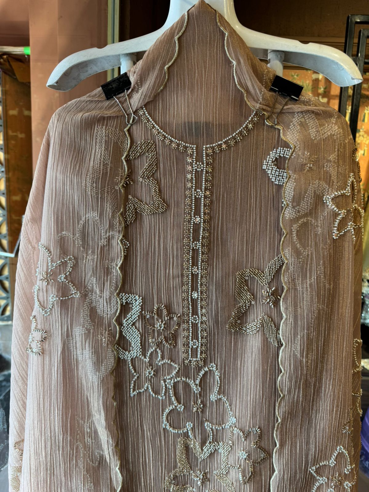 Luxury Crushed Tissue Unstitched Suit