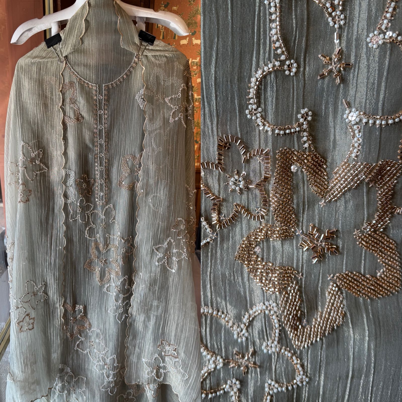 Luxury Crushed Tissue Unstitched Suit