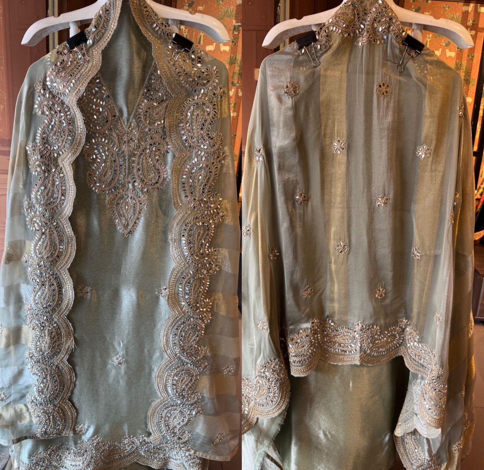 Luxury Crushed Tissue Unstitched Suit