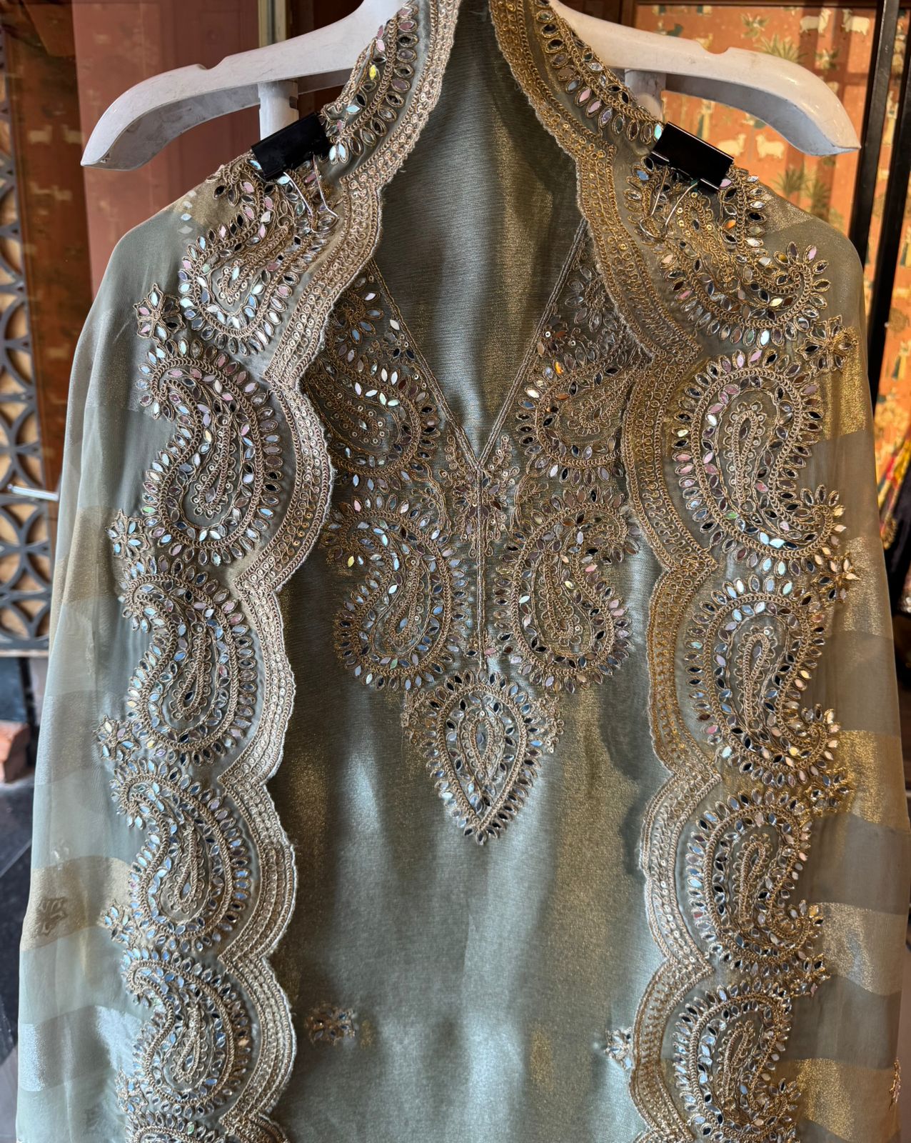 Luxury Crushed Tissue Unstitched Suit