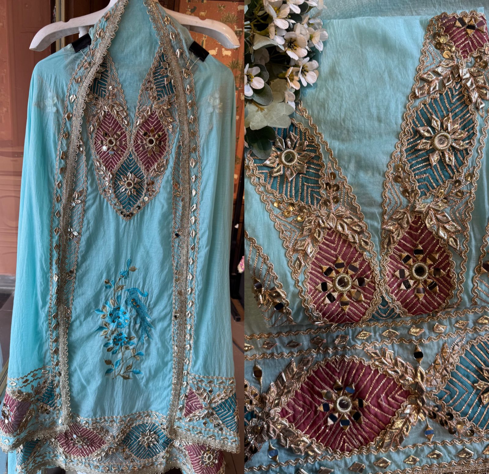 Royal Shisha Gotta Work Unstitched Mul Suit