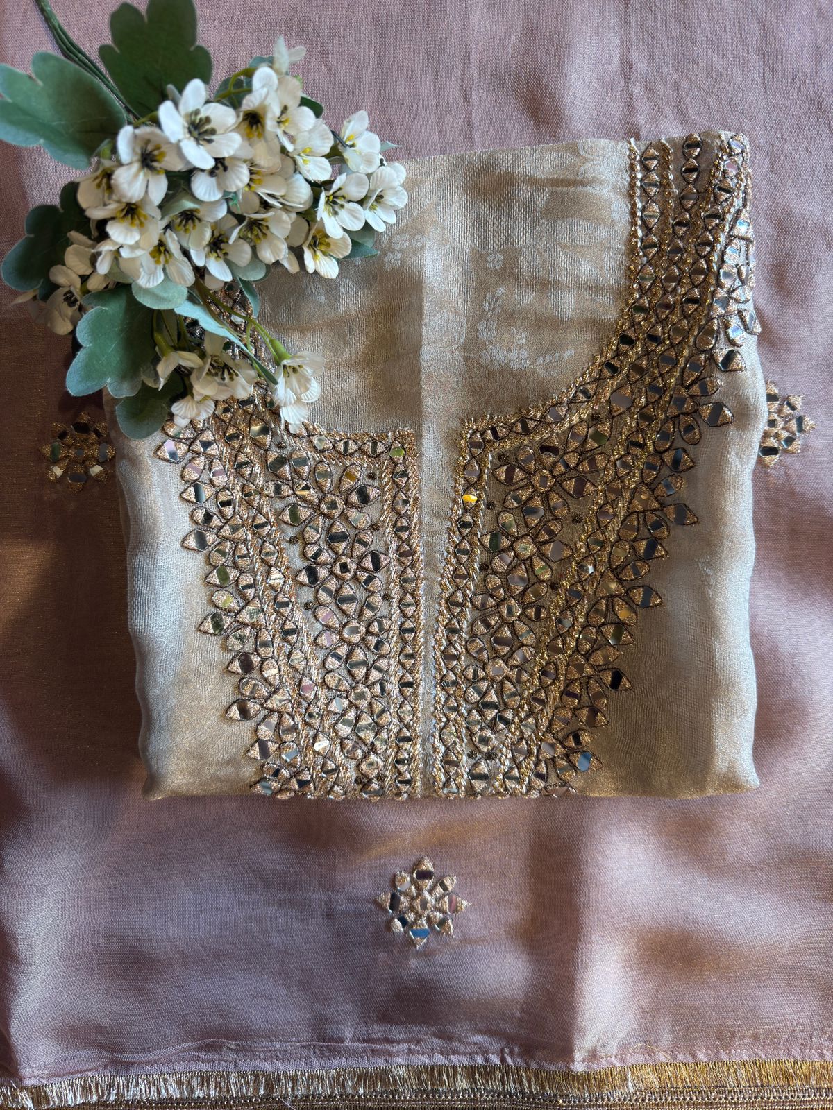 Elegant Tissue Jacquard Unstitched Suit