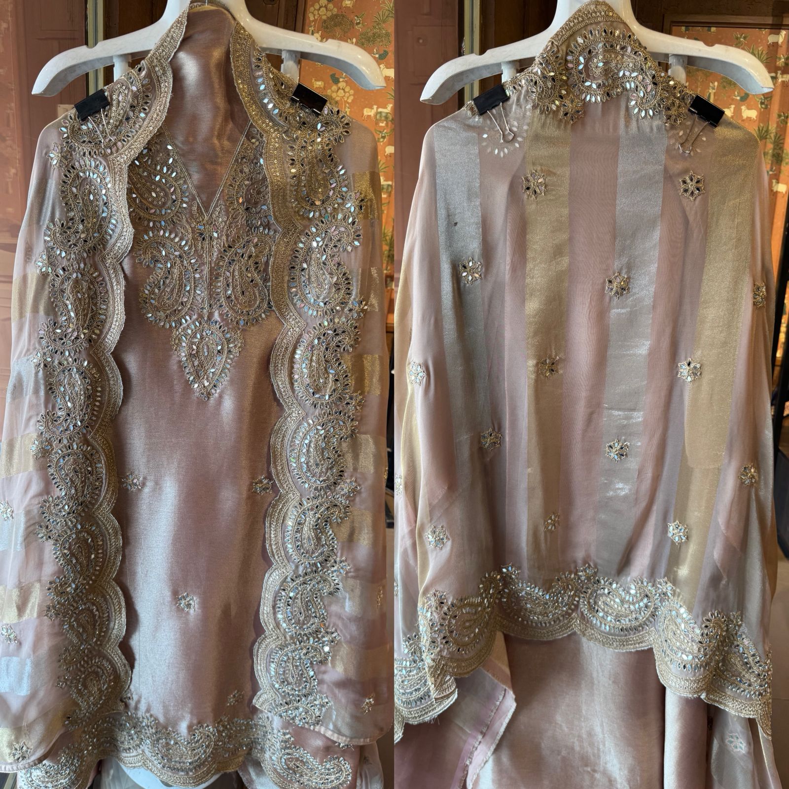 Luxury Crushed Tissue Unstitched Suit