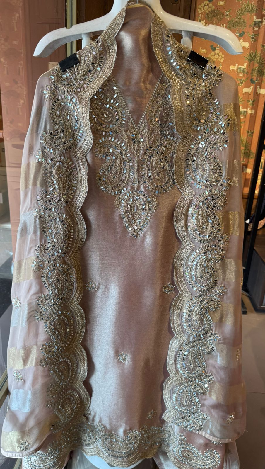 Luxury Crushed Tissue Unstitched Suit