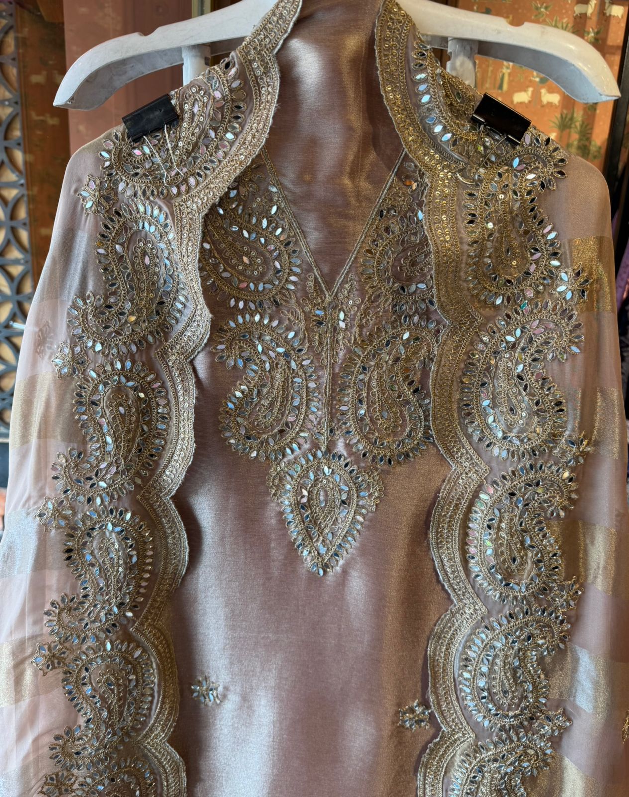 Luxury Crushed Tissue Unstitched Suit