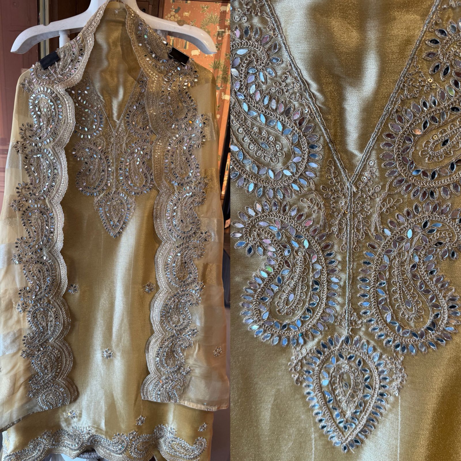 Luxury Crushed Tissue Unstitched Suit