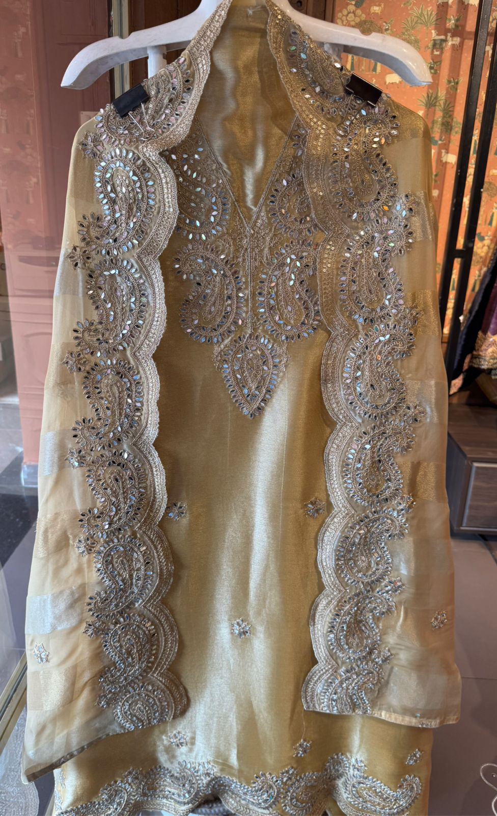 Luxury Crushed Tissue Unstitched Suit