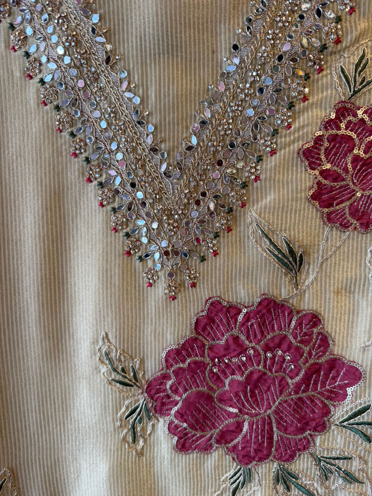 Striped organza fabric Suit