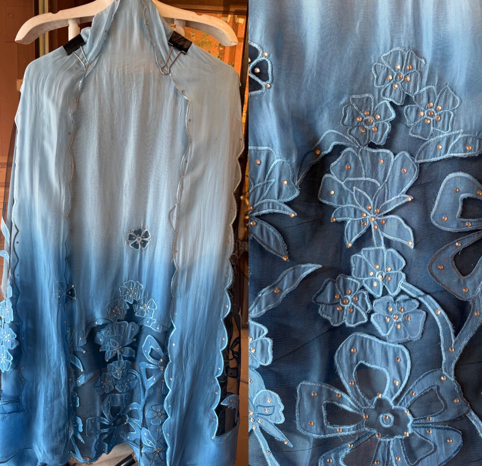 Ombré shaded Organza unstitched Shirt