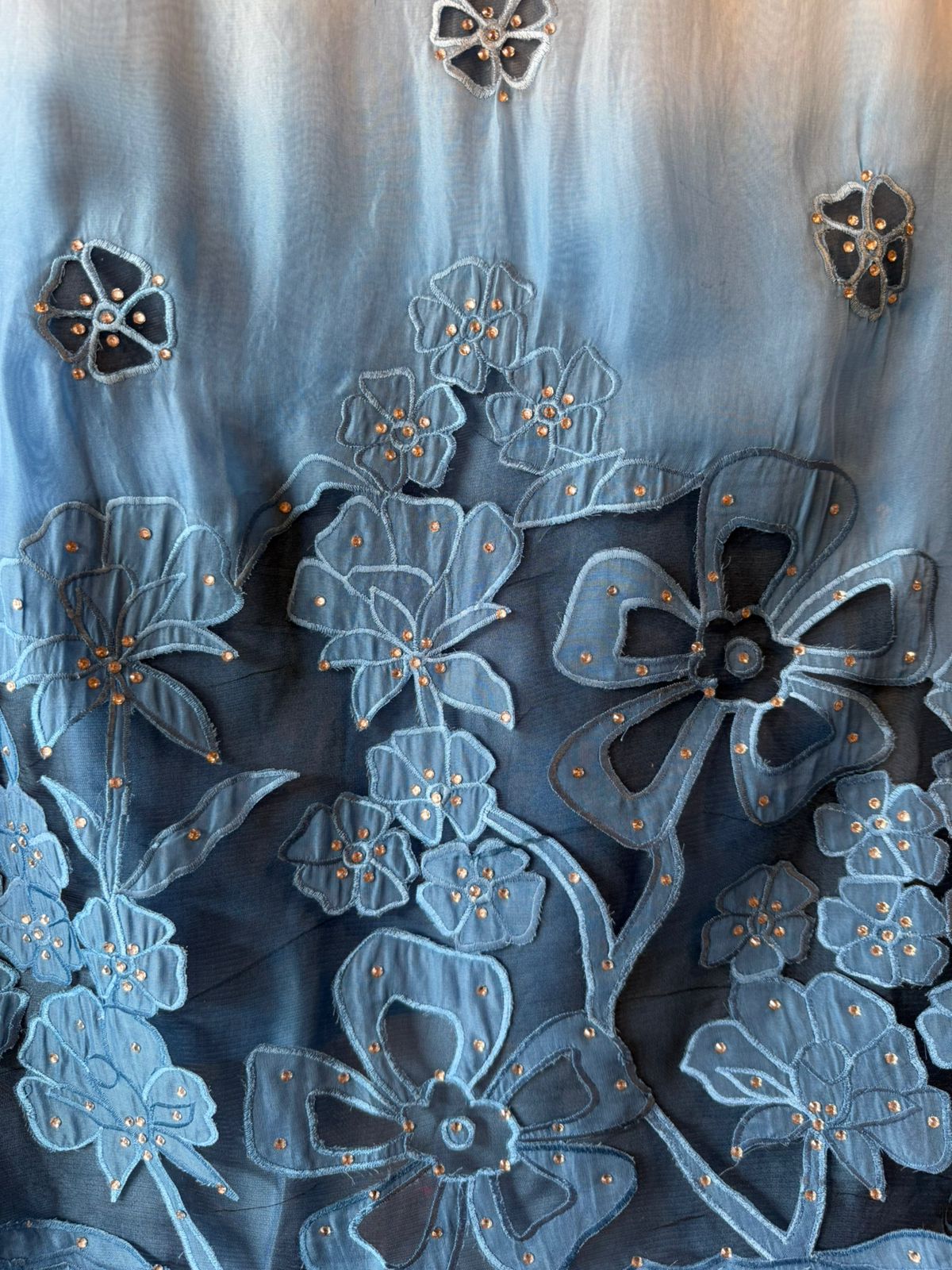 Ombré shaded Organza unstitched Shirt