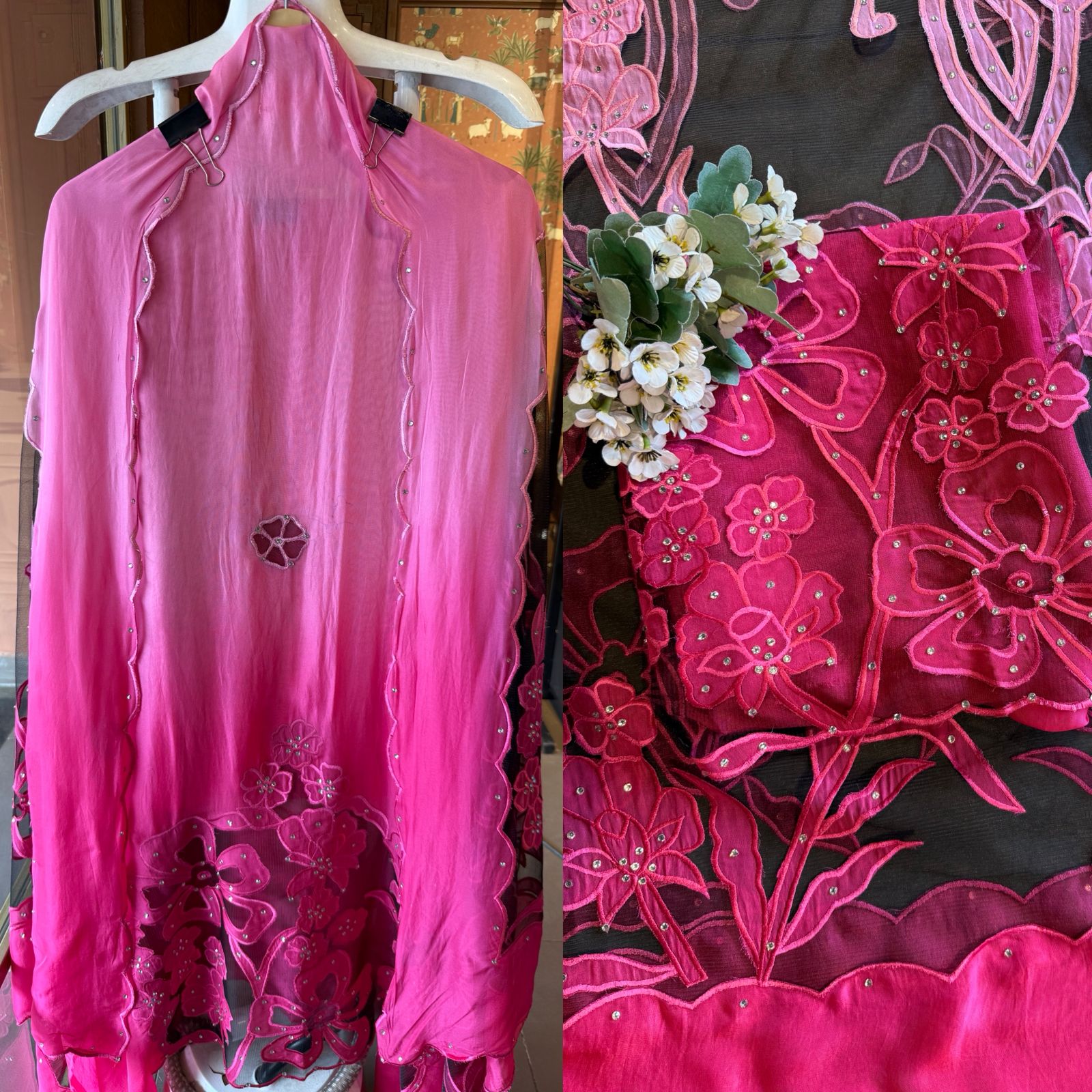 Ombré shaded Organza unstitched Shirt