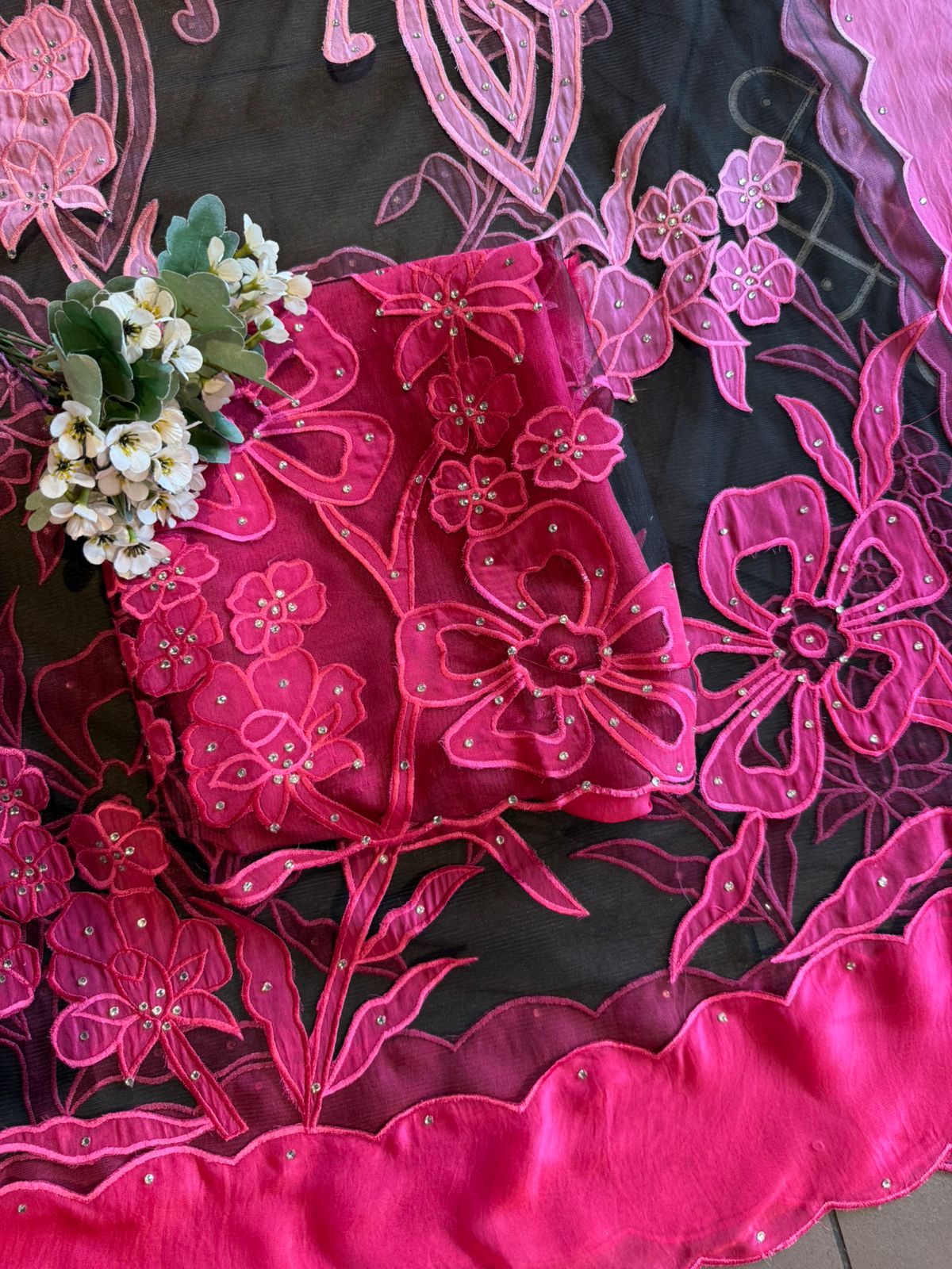 Ombré shaded Organza unstitched Shirt