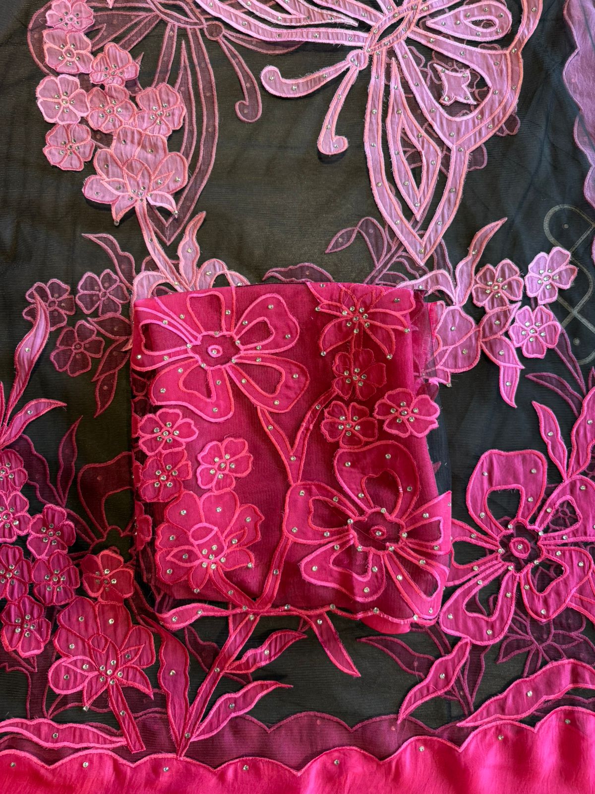 Ombré shaded Organza unstitched Shirt