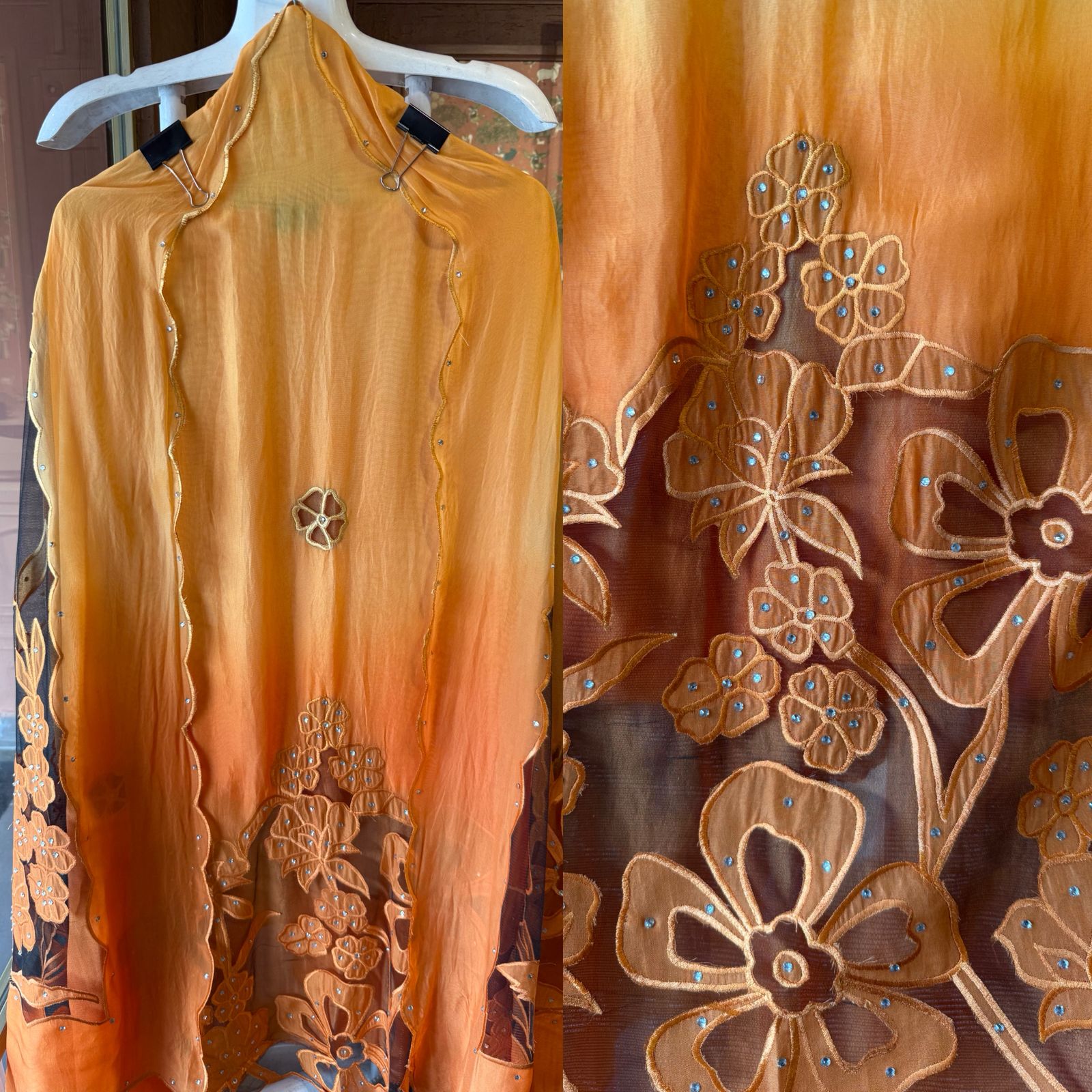 Ombré shaded Organza unstitched Shirt