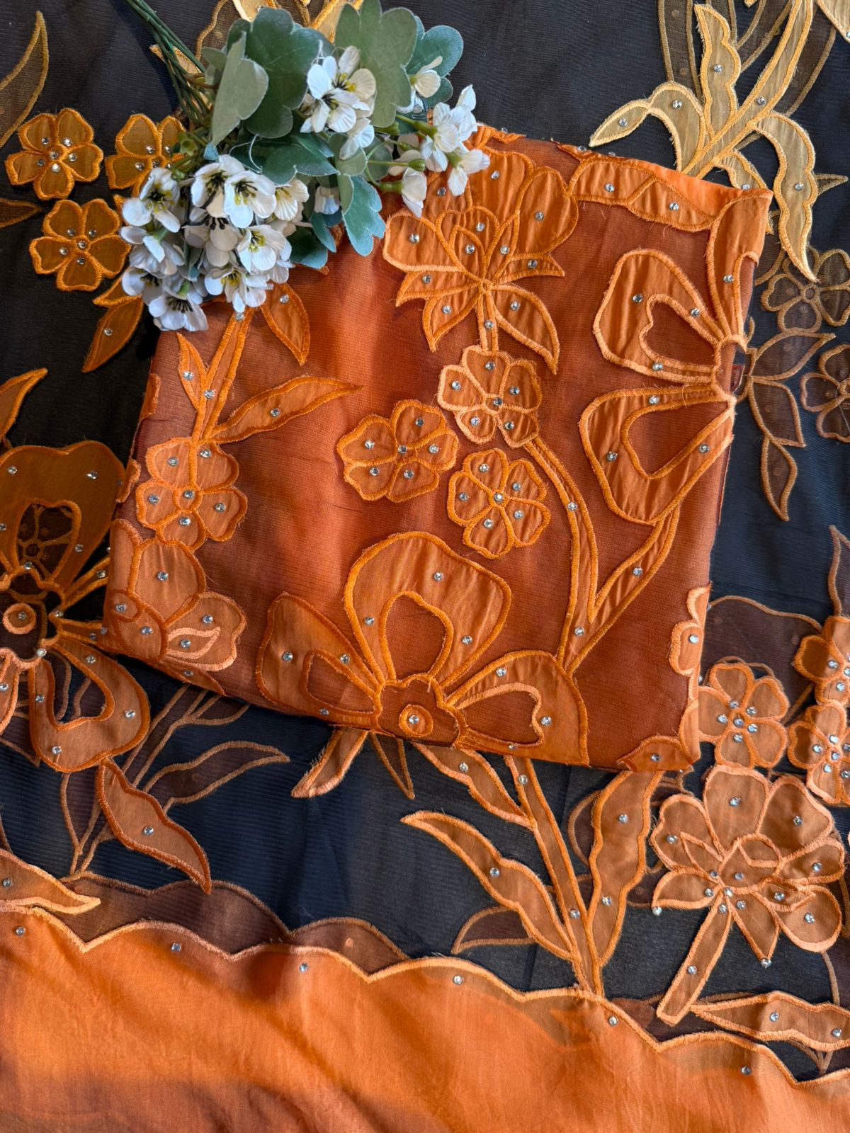 Ombré shaded Organza unstitched Shirt