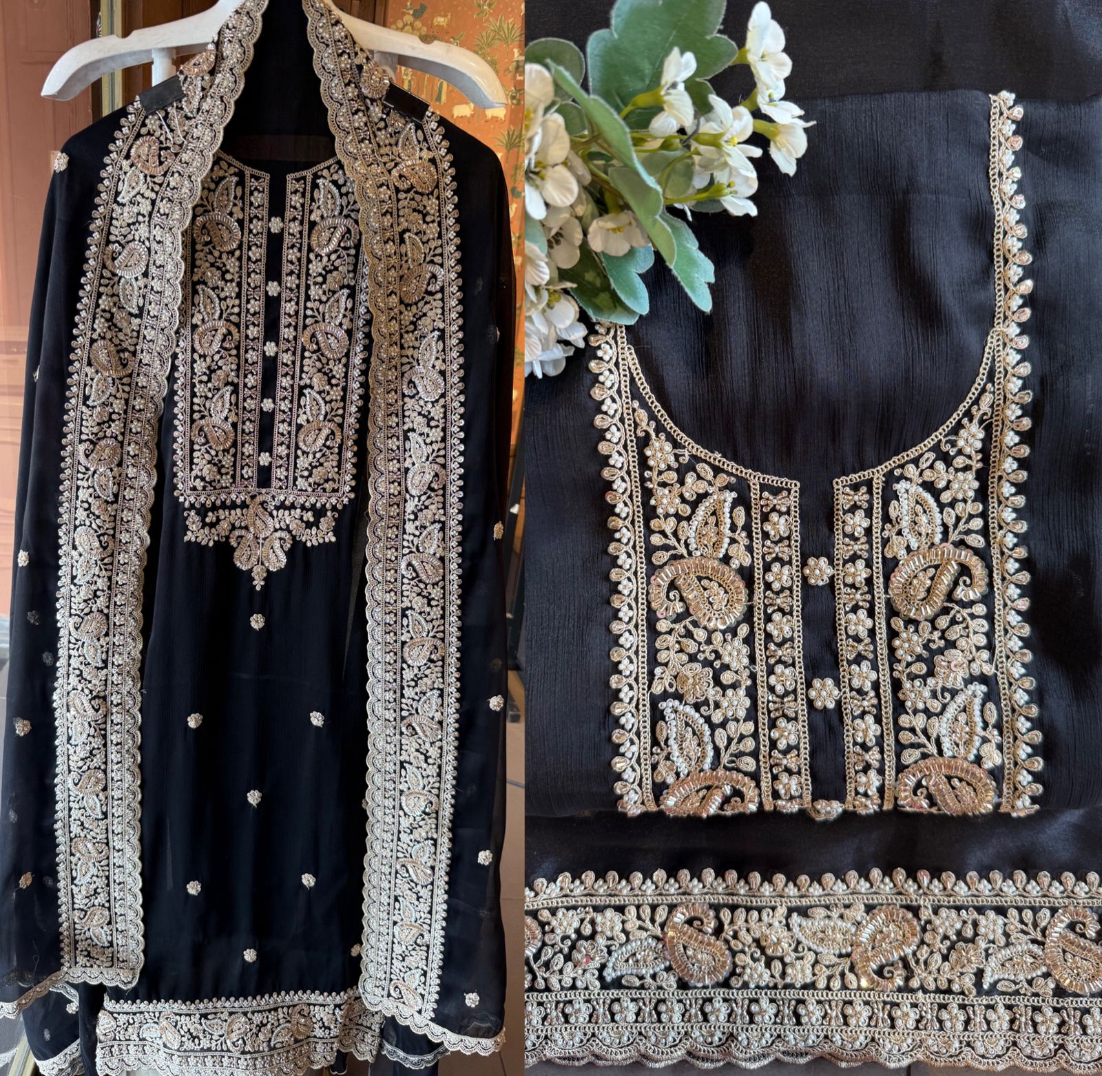 Traditional embroidered Unstitched suit